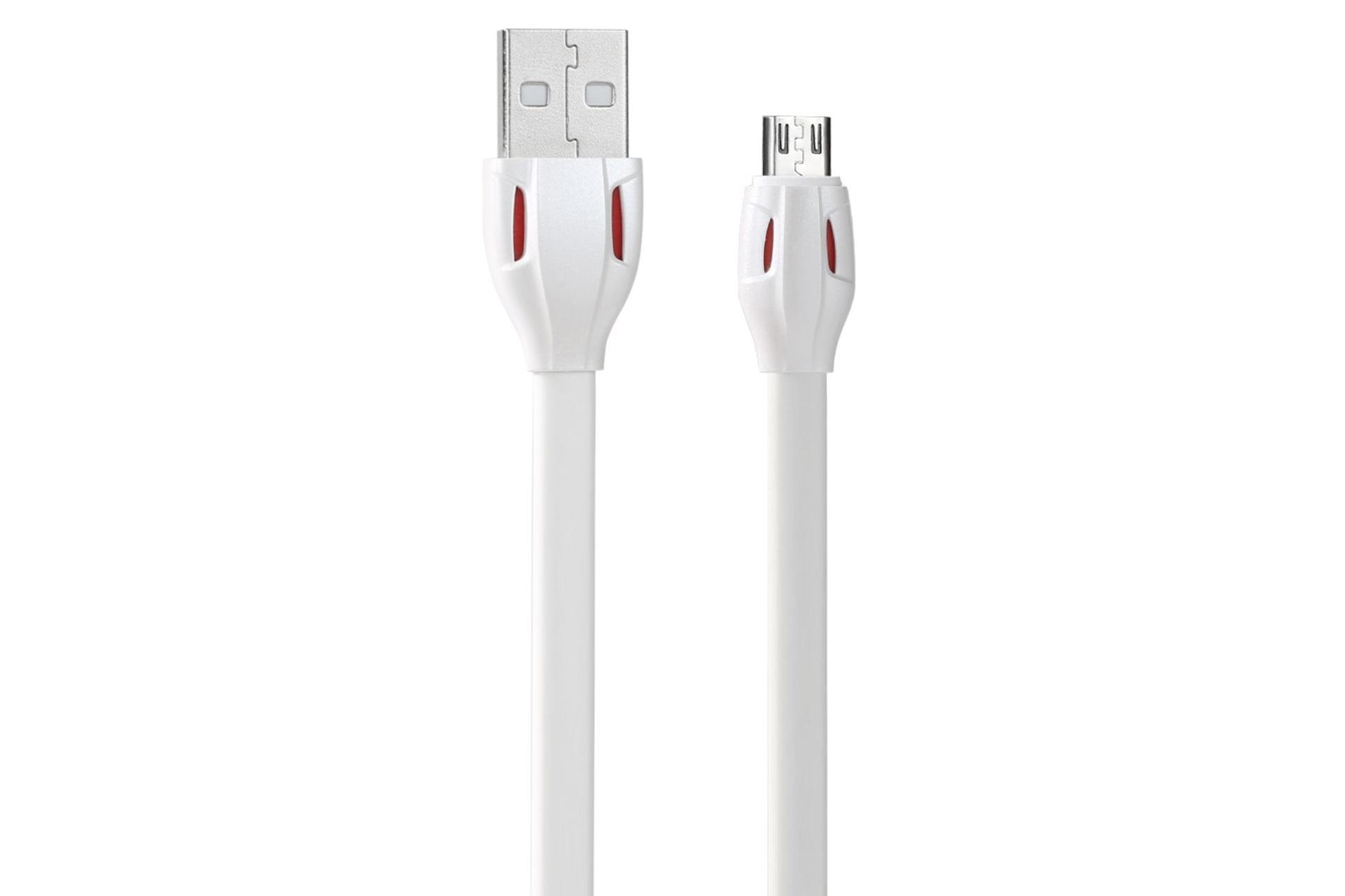 کابل شارژ USB ریمکس USB به Micro-USB مدل RC-035m Laser Series با طول 1 متر سفید