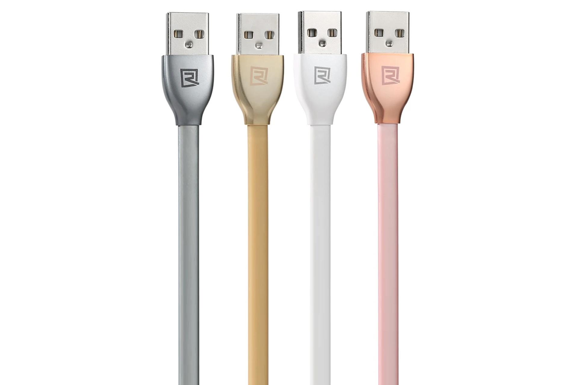 رنگ بندی کابل شارژ USB ریمکس USB به Micro-USB مدل RC-035m Laser Series با طول 1 متر