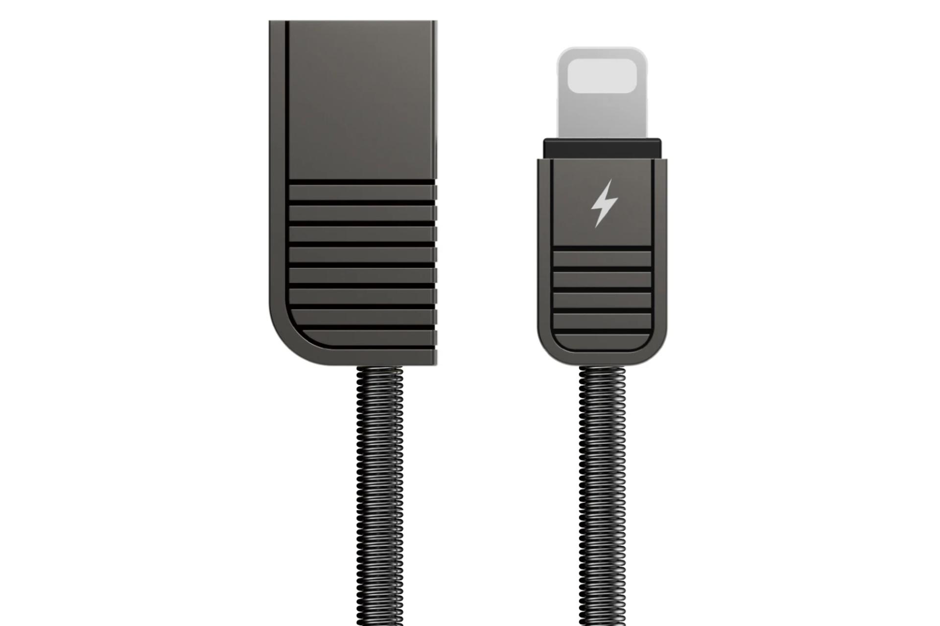 کابل شارژ USB ریمکس USB به Lightning مدل RC-088i Linyo Series با طول 1 متر مشکی