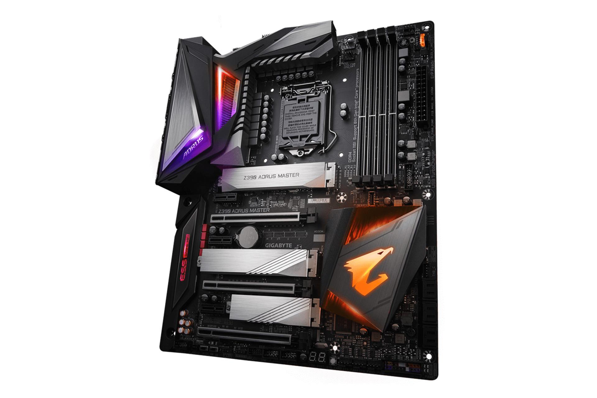 نمای کناری مادربرد گیگابایت GIGABYTE Z390 AORUS MASTER (rev. 1.0)
