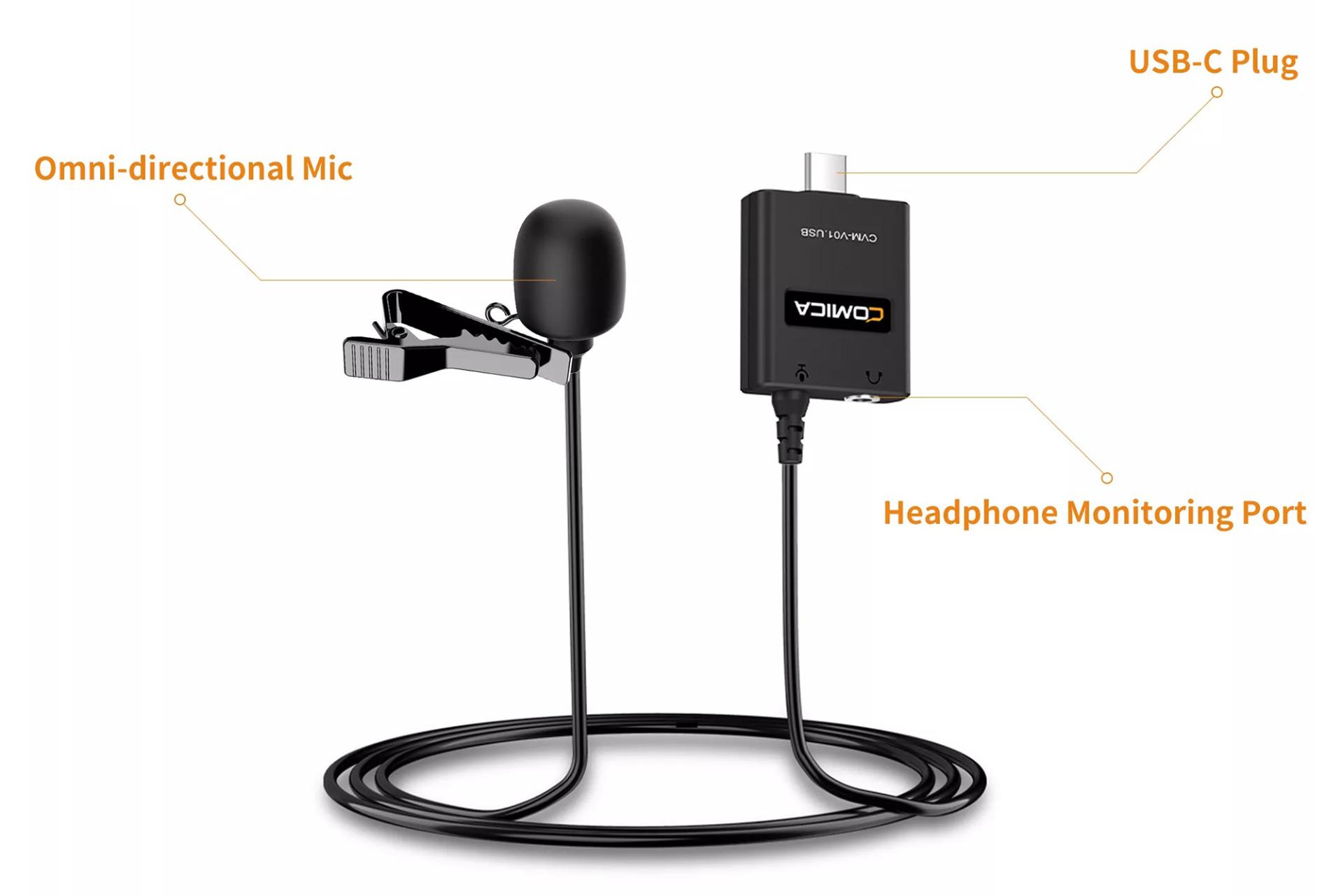 راهنمای بخش‌های مختلف میکروفون کامیکا CVM-V01.USB