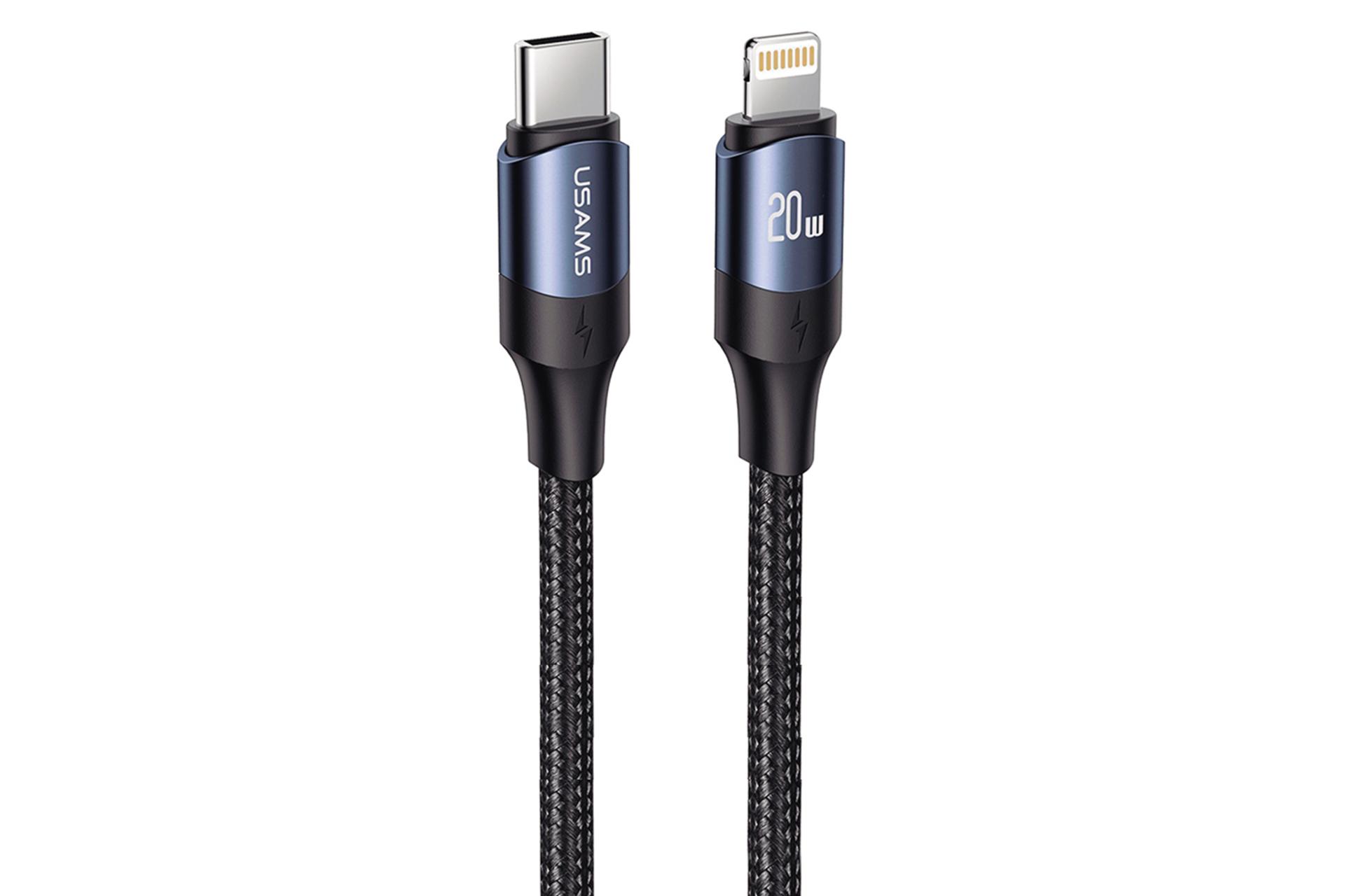 کانکتور کابل شارژ USB یوسمز Type-C به Lightning مدل US-SJ521 U71 20w با طول 1.2 متر