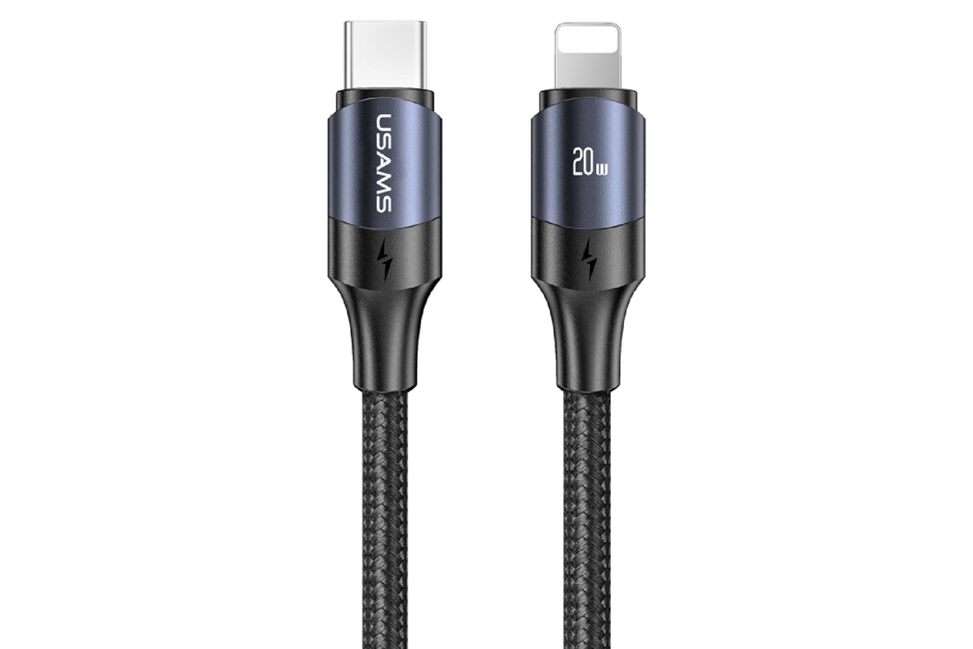 مرجع متخصصين ايران كابل شارژ USB يوسمز Type-C به Lightning مدل US-SJ521 U71 20w با طول 1.2 متر مشكي