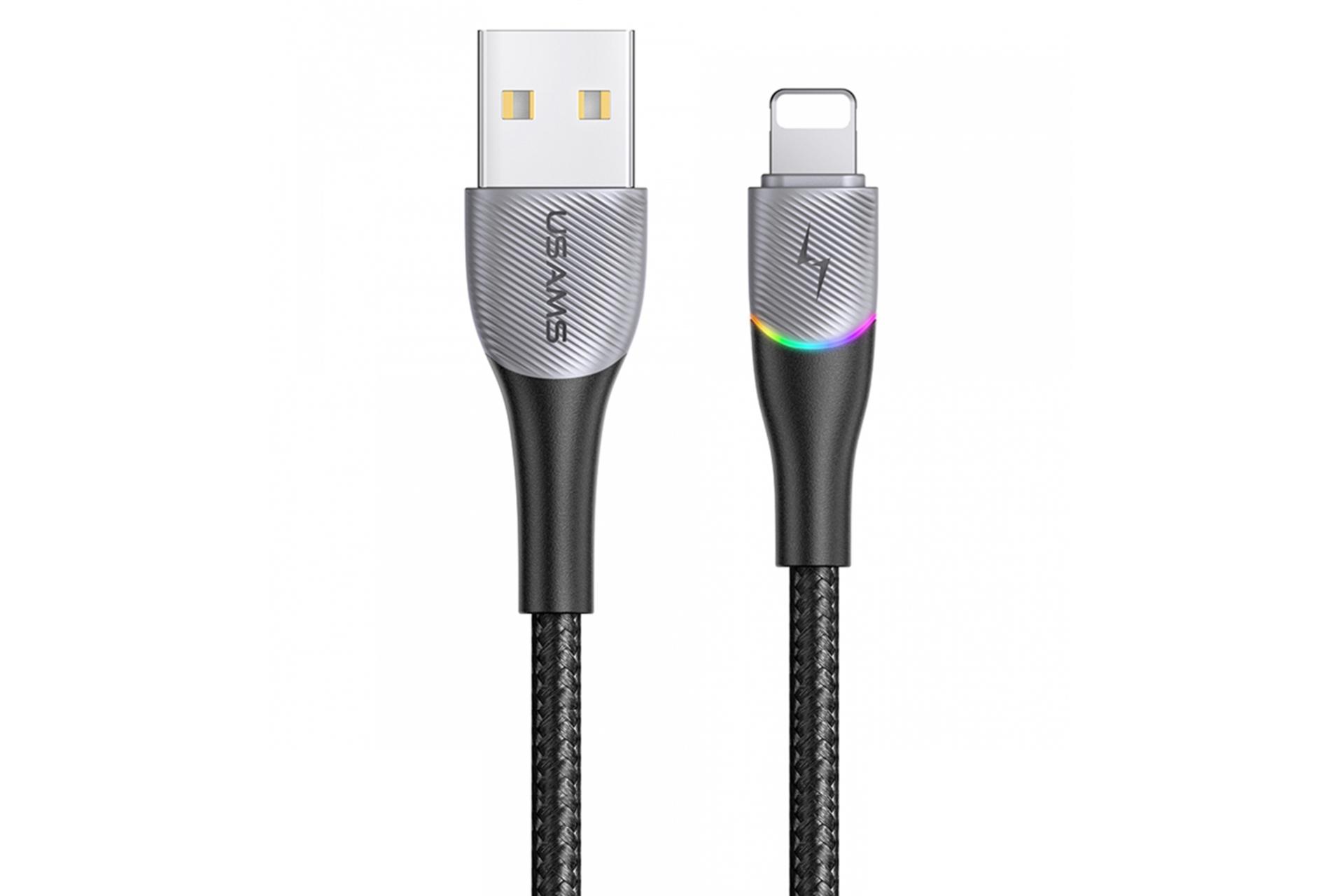کابل شارژ USB یوسمز USB به Lightning مدل US-SJ541 U77 با طول 1.2 متر مشکی