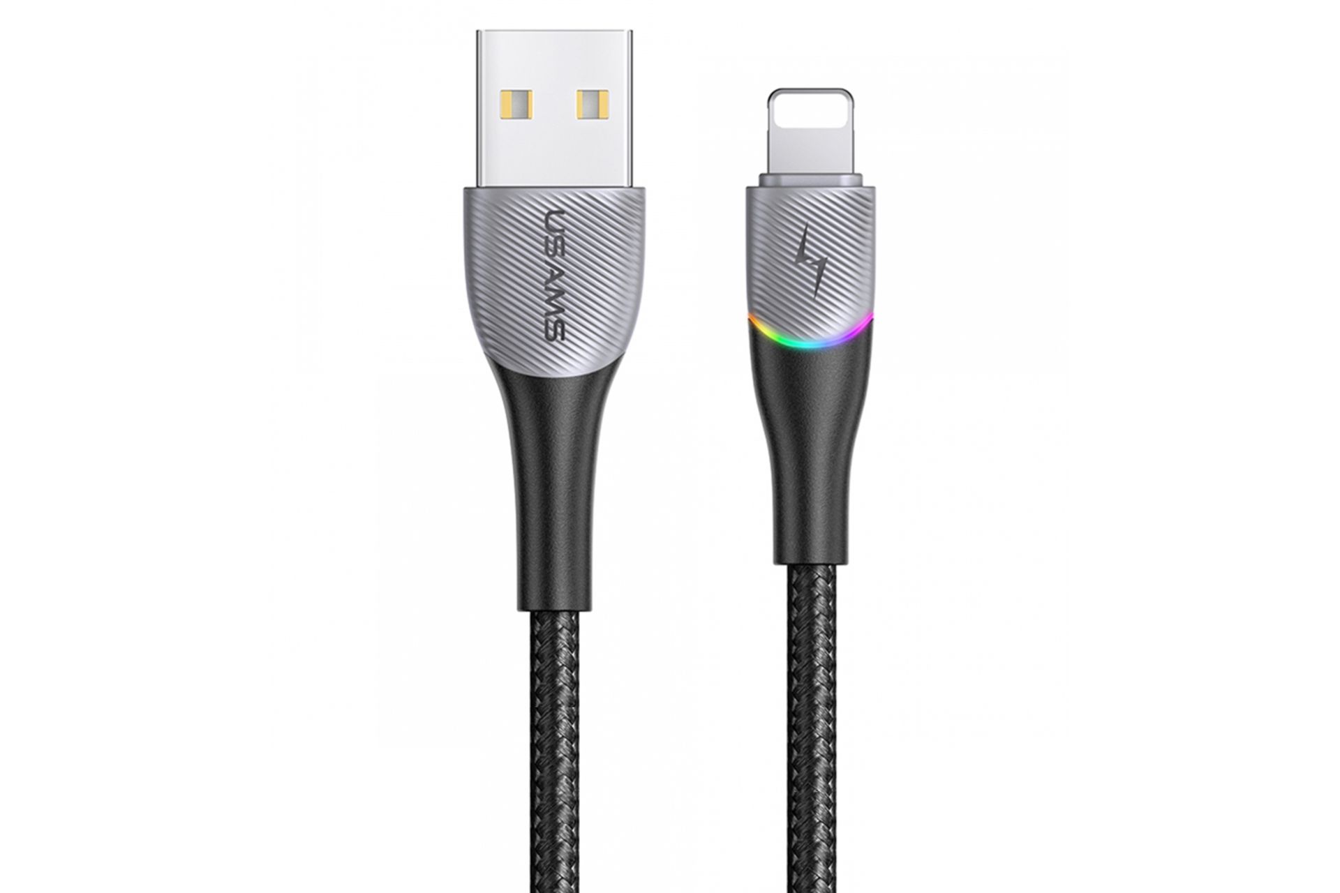 کابل شارژ USB یوسمز USB به Lightning مدل US-SJ541 U77 با طول 1.2 متر مشکی