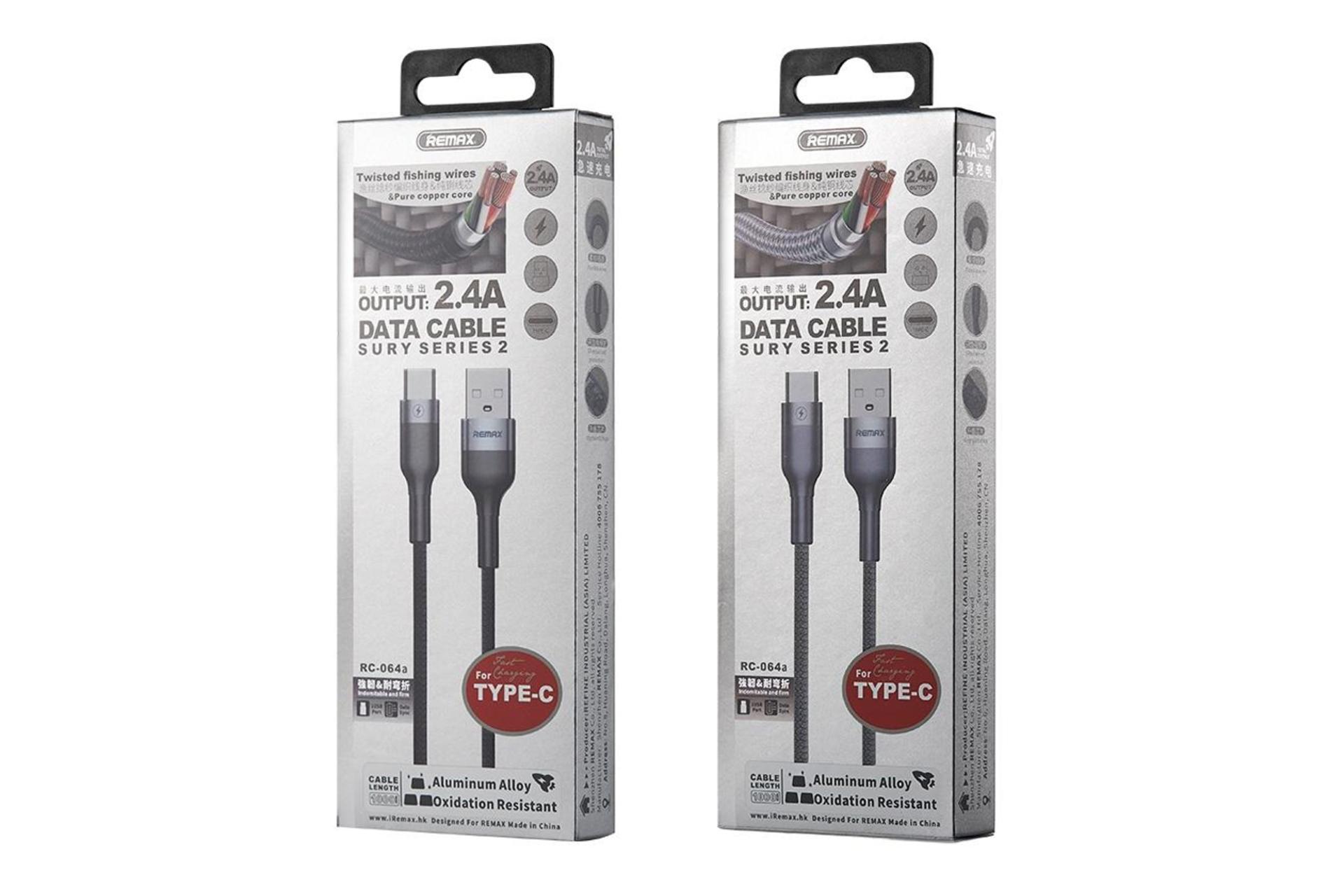 جعبه کابل شارژ USB ریمکس USB به Type-C مدل RC-064a با طول 1 متر