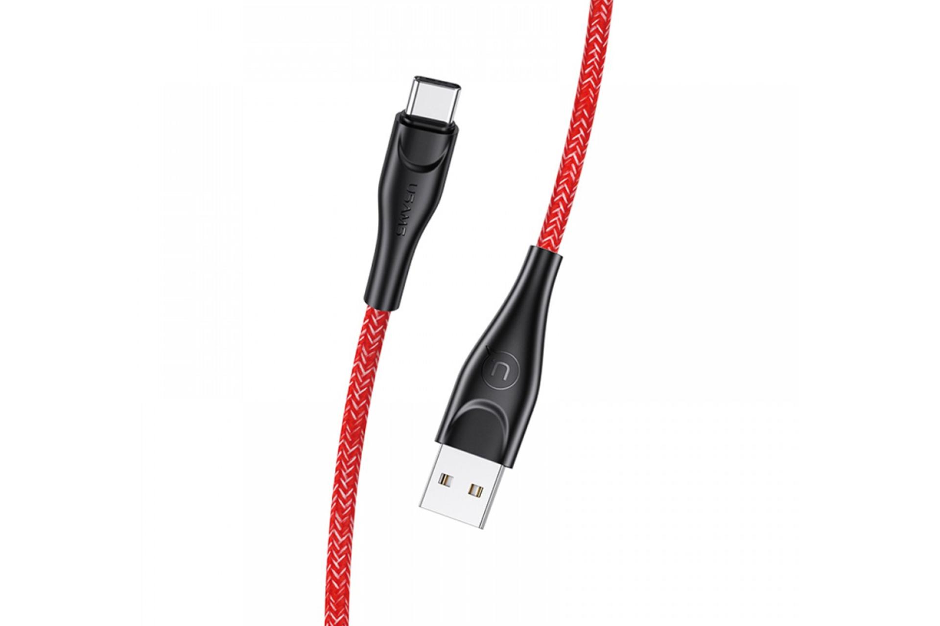 کابل شارژ USB یوسمز USB به Type-C مدل US-SJ398 U41 با طول 3 متر قرمز
