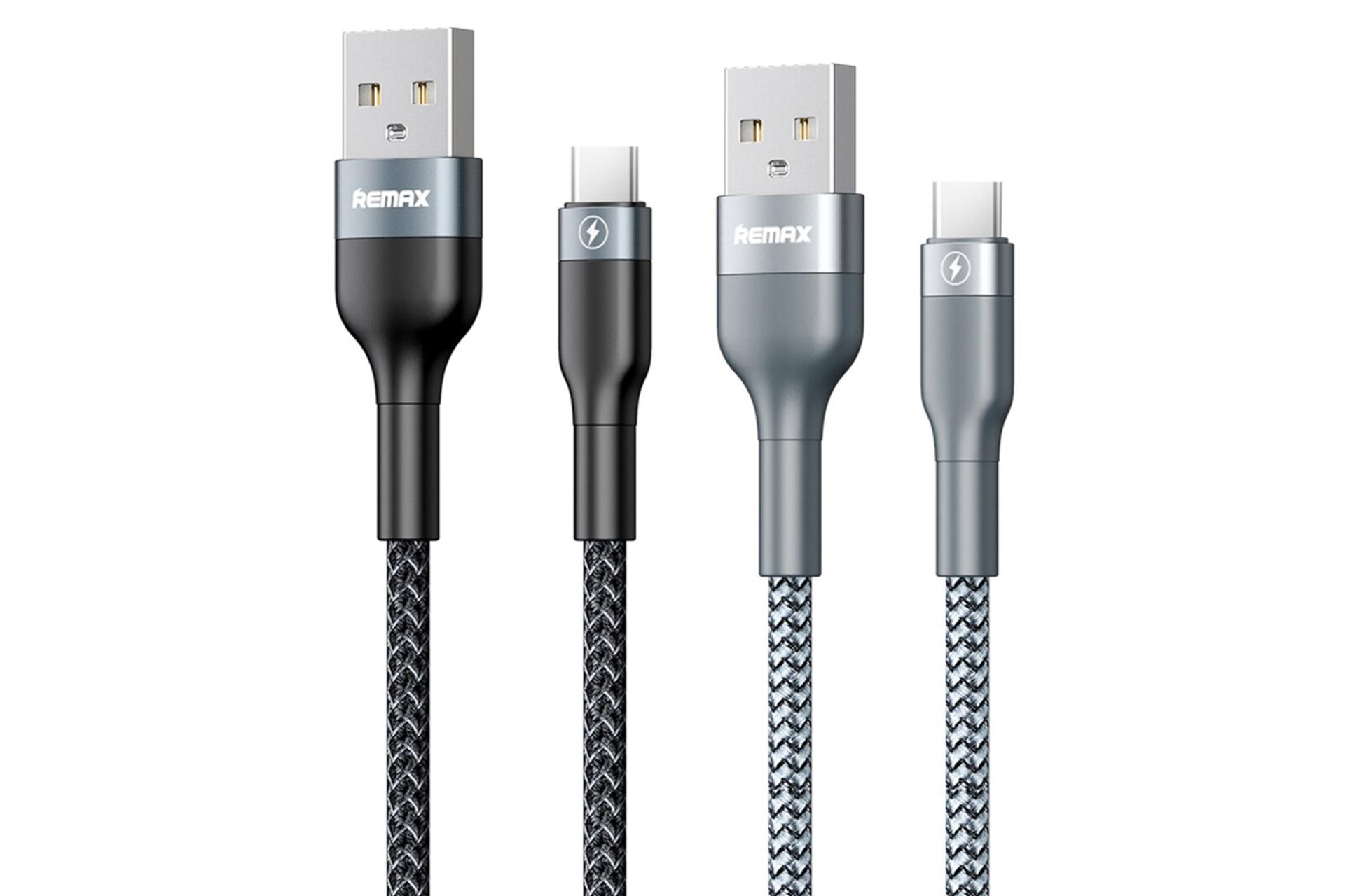 رنگ بندی کابل شارژ USB ریمکس USB به Type-C مدل RC-064a با طول 1 متر