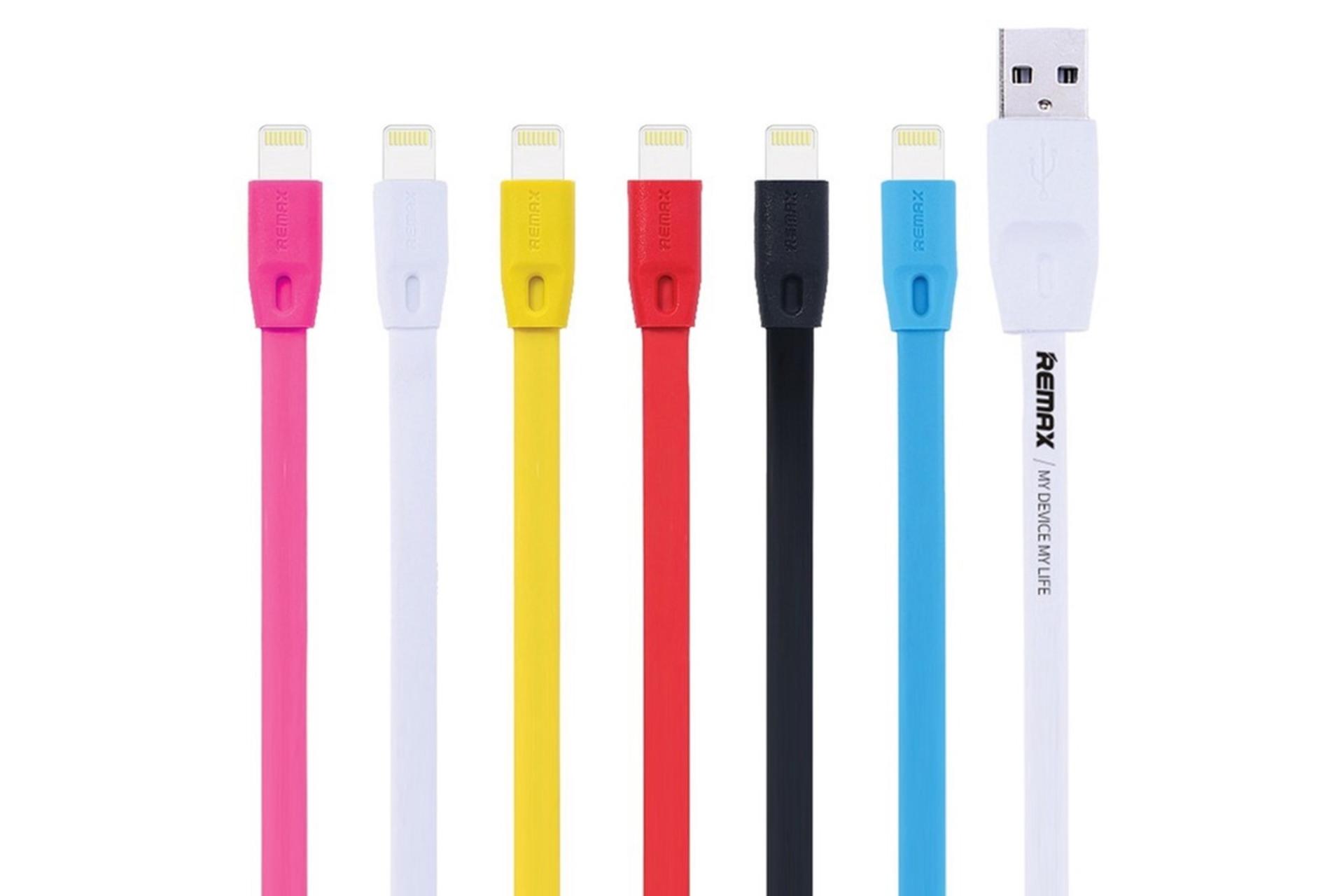 رنگ بندی کابل شارژ USB ریمکس USB به Lightning مدل RC-001i Full Speed با طول 1 متر