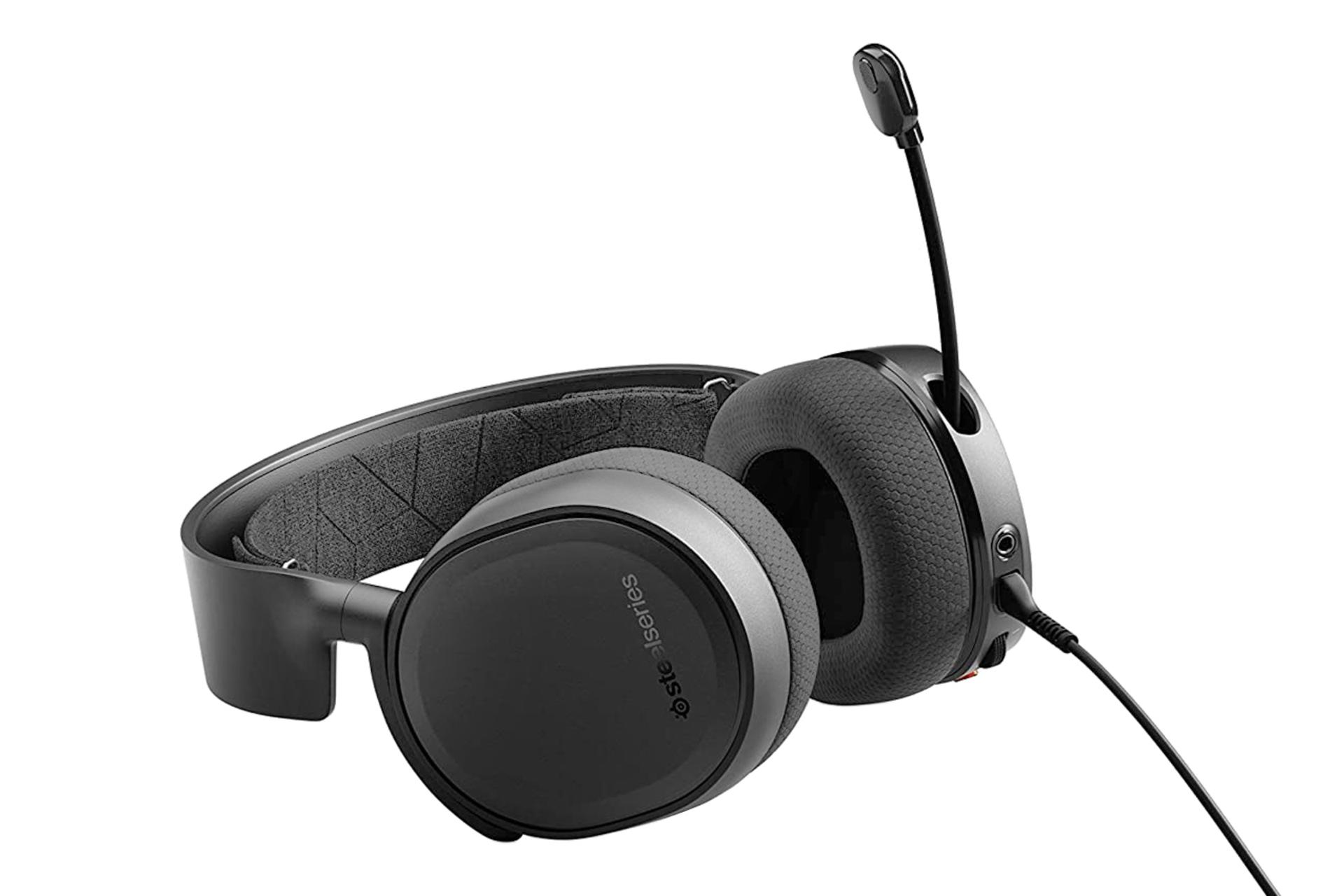 نمای پایین هدست گیمینگ استیل سریز Arctis 3 نسخه کنسول SteelSeries Arctis 3 Console Edition