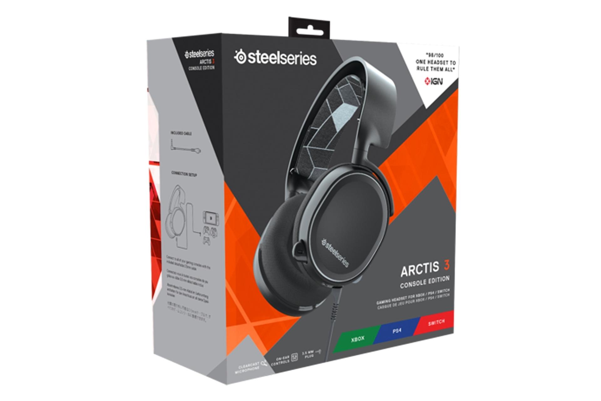 جعبه هدست گیمینگ استیل سریز Arctis 3 نسخه کنسول SteelSeries Arctis 3 Console Edition