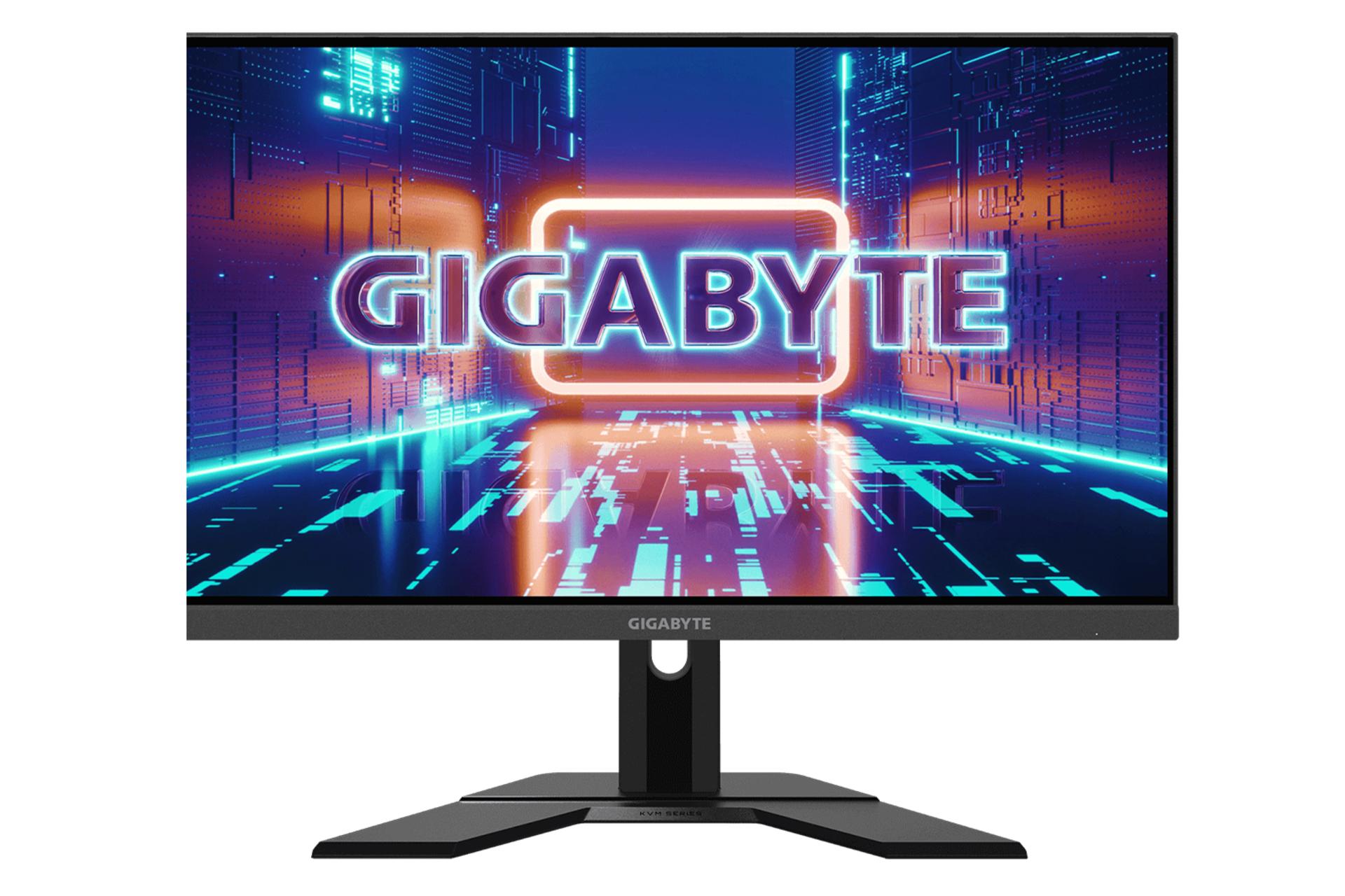 نمای روبه رو مانیتور گیگابایت 27 اینچ مدل M27F