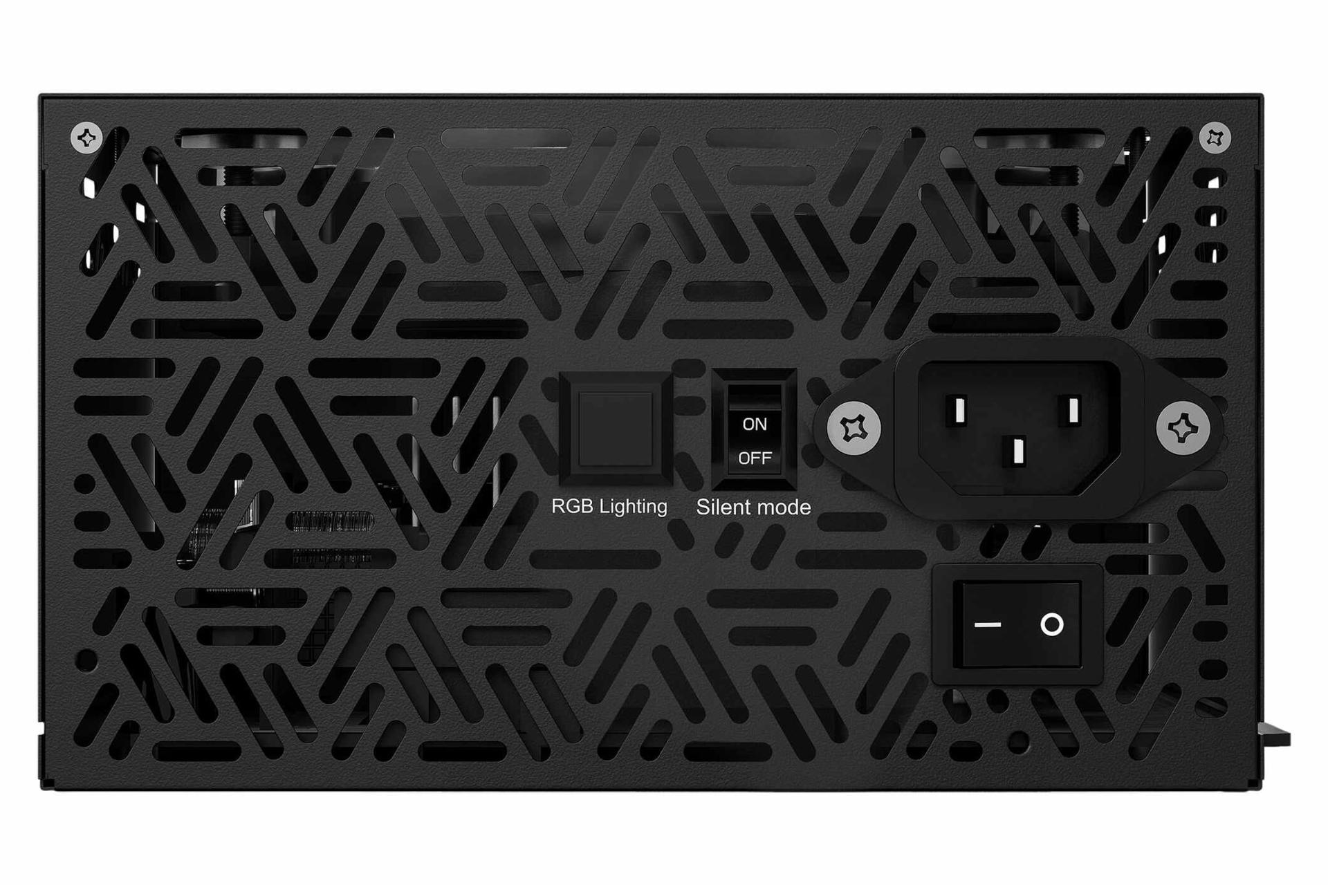 نمای اتصالات پاور کامپیوتر گیم دیاس KRATOS M1-750B با توان 750 وات