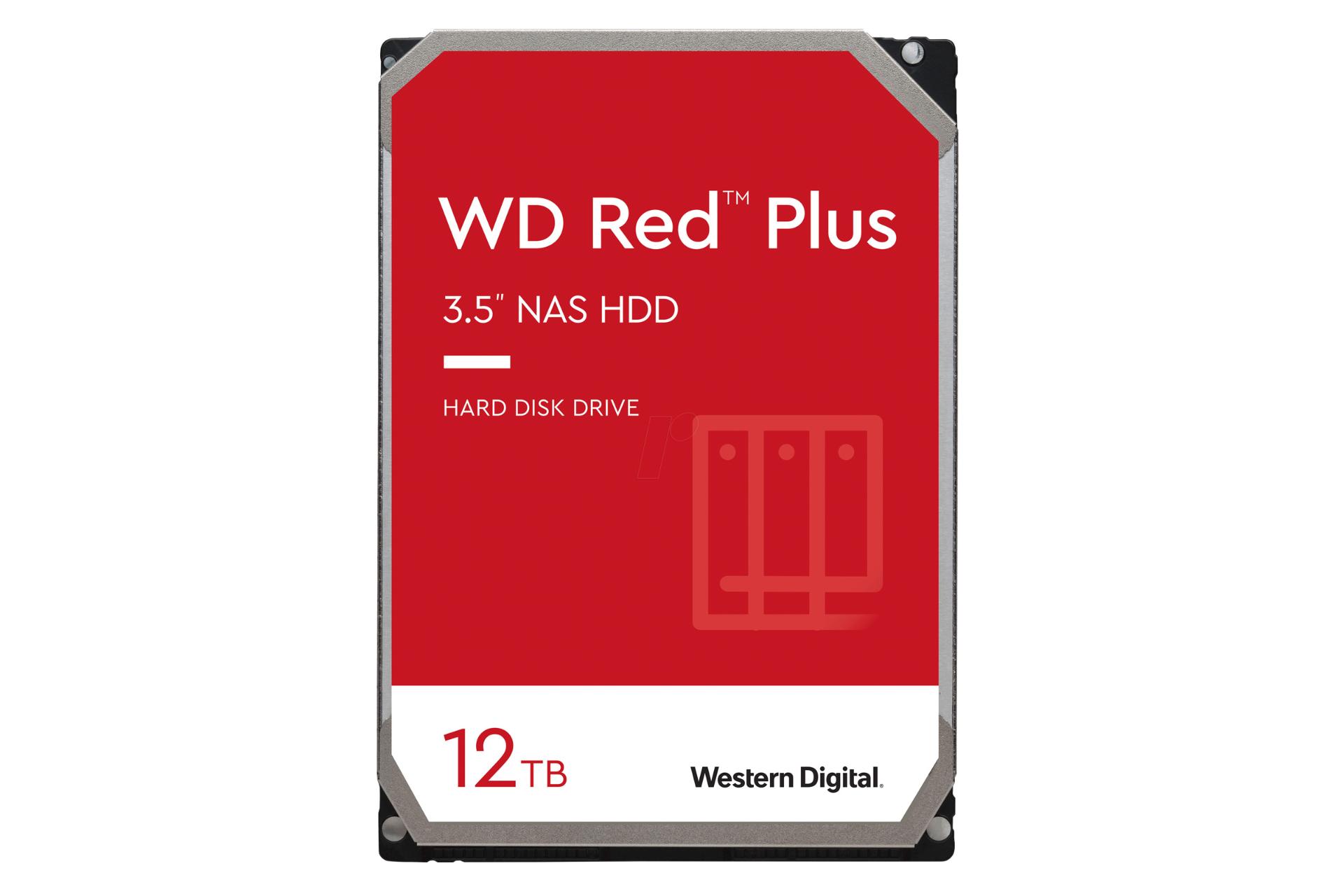 نمای روبرو هارد دیسک وسترن دیجیتال Red Plus WD120EFBX ظرفیت 12 ترابایت