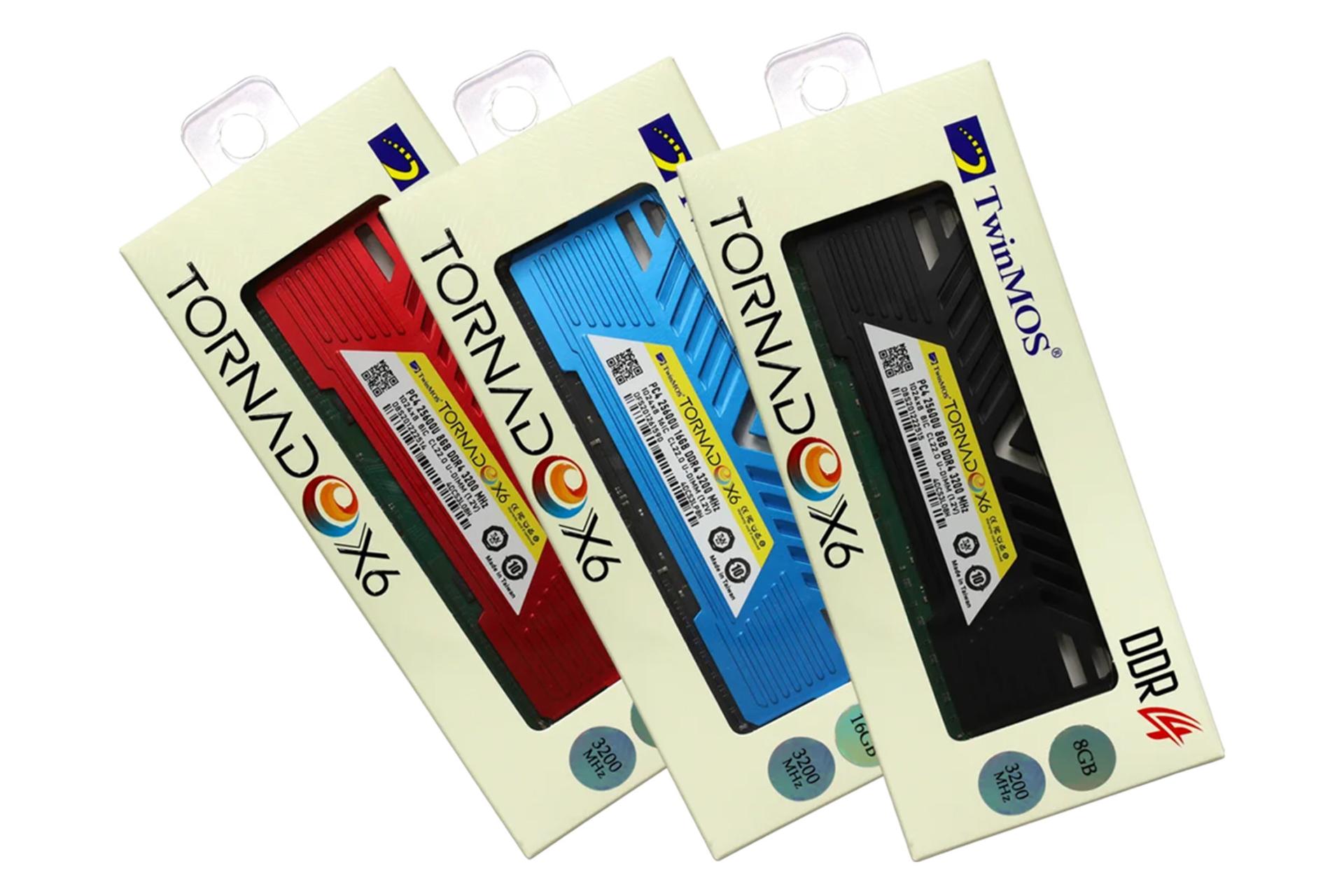 بسته‌بندی رم توین موس TwinMOS TornadoX6 8GB DDR4-3200 CL22
