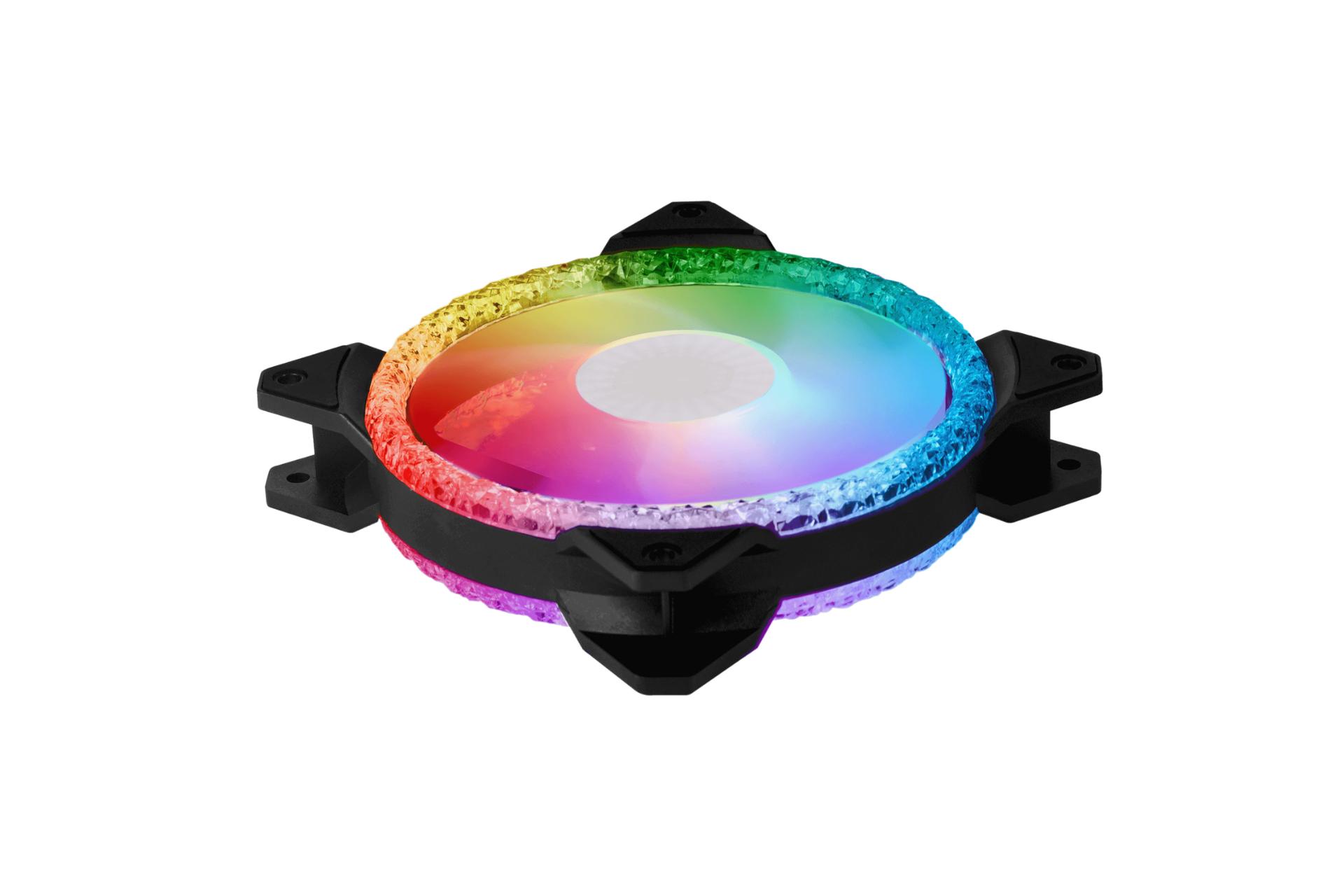 نمای جانبی فن کیس کولر مستر MASTERFAN MF120 PRISMATIC