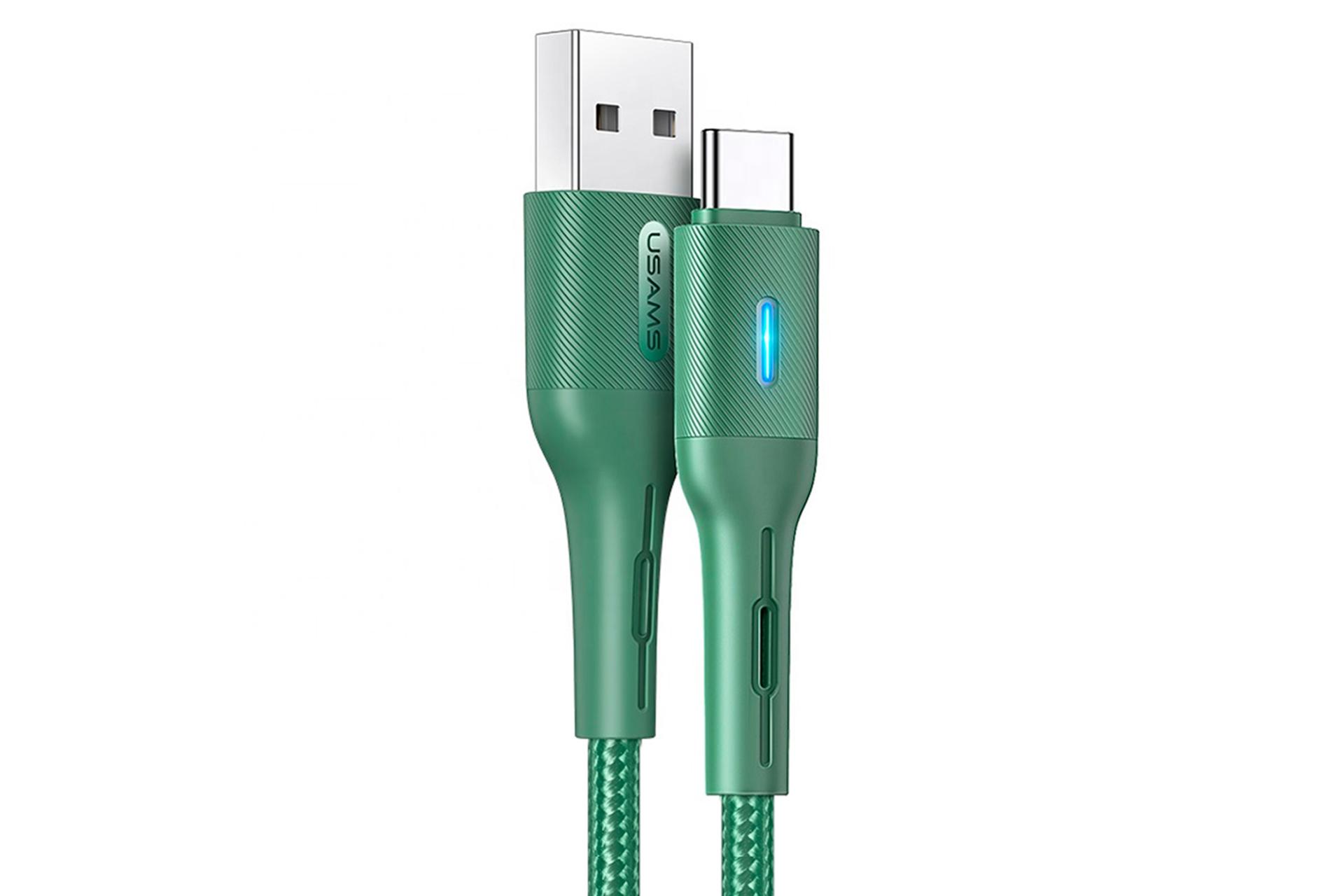 کابل شارژ USB یوسمز USB به Type-C مدل U-Bob Series با طول 1.2 متر سبز