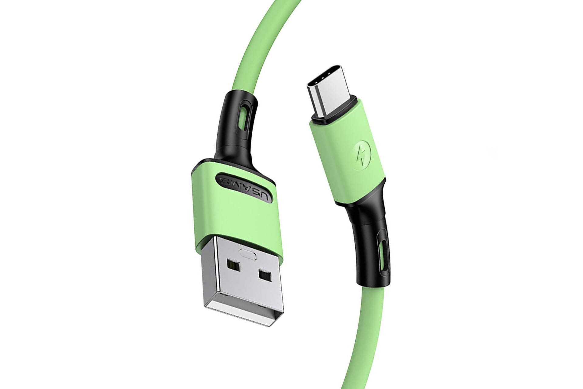 کابل شارژ USB یوسمز USB به Type-C مدل U52 با طول 1 متر سبز