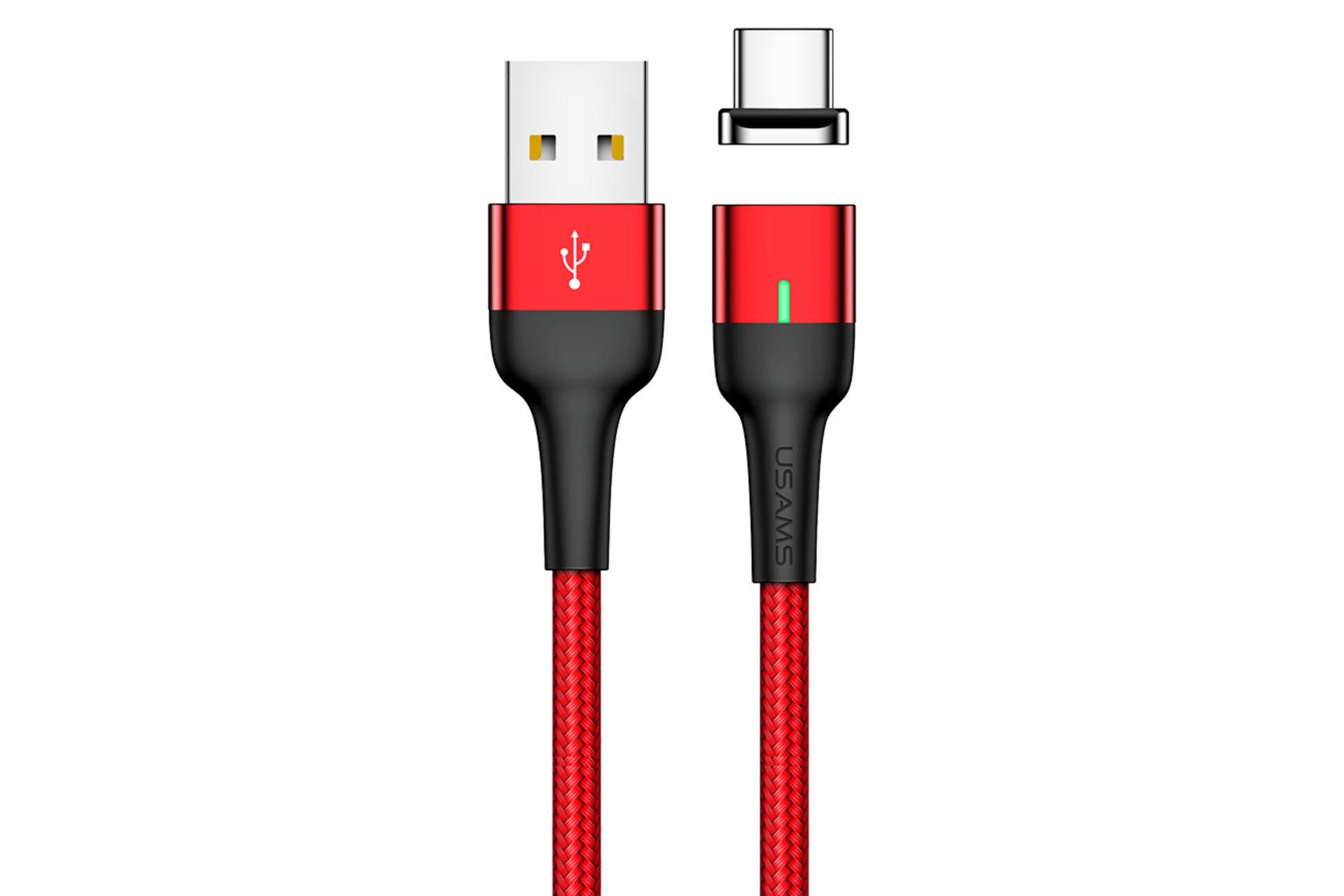 کابل شارژ USB یوسمز USB به Type-C مدل US-SJ327 U28 با طول 1 متر قرمز