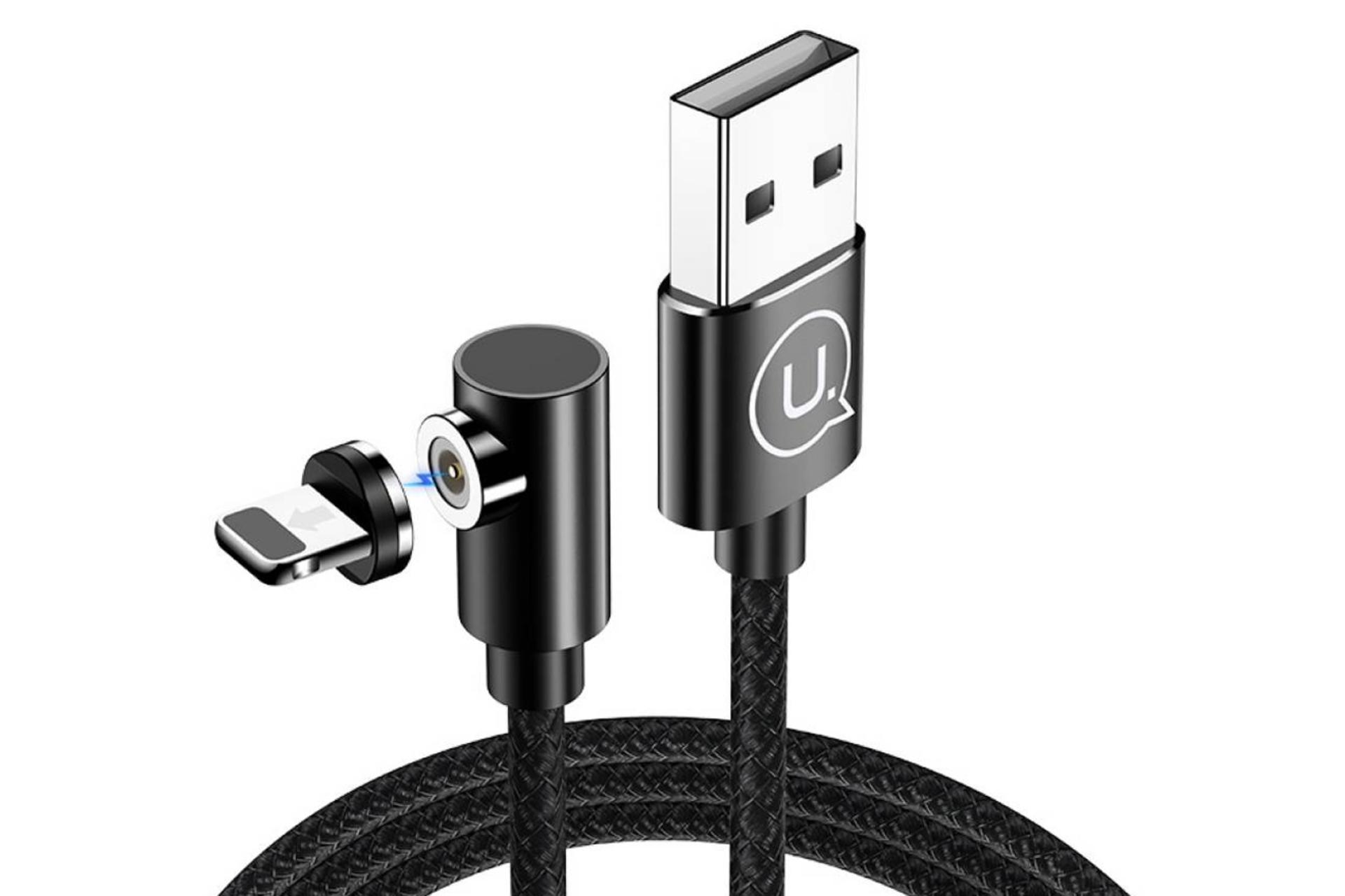 کابل شارژ USB یوسمز USB به Lightning مدل US-SJ444 U54 با طول 1 متر مشکی