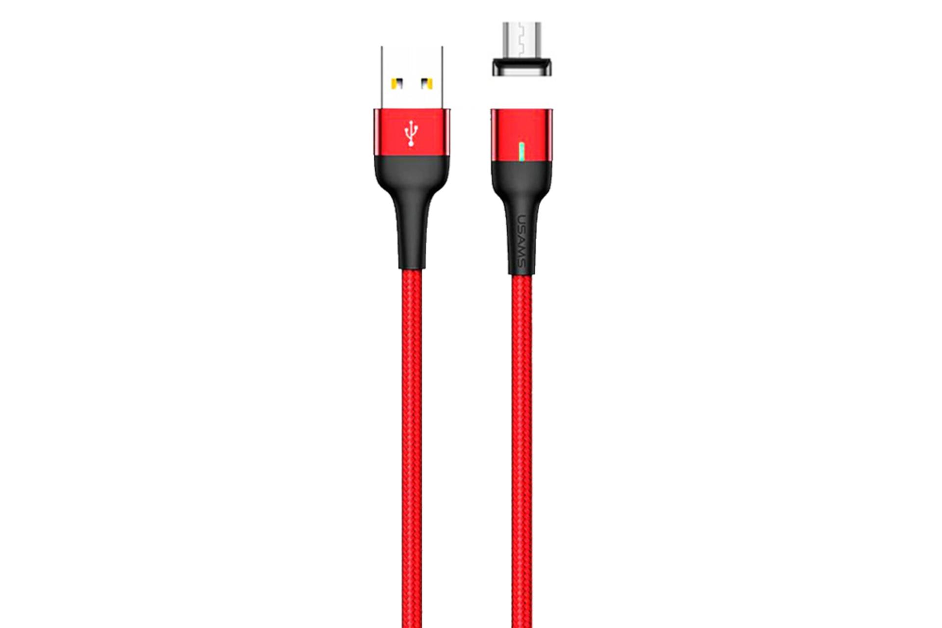 کابل شارژ USB یوسمز USB به Micro-USB مدل US-SJ328 U28 با طول 1 متر قرمز