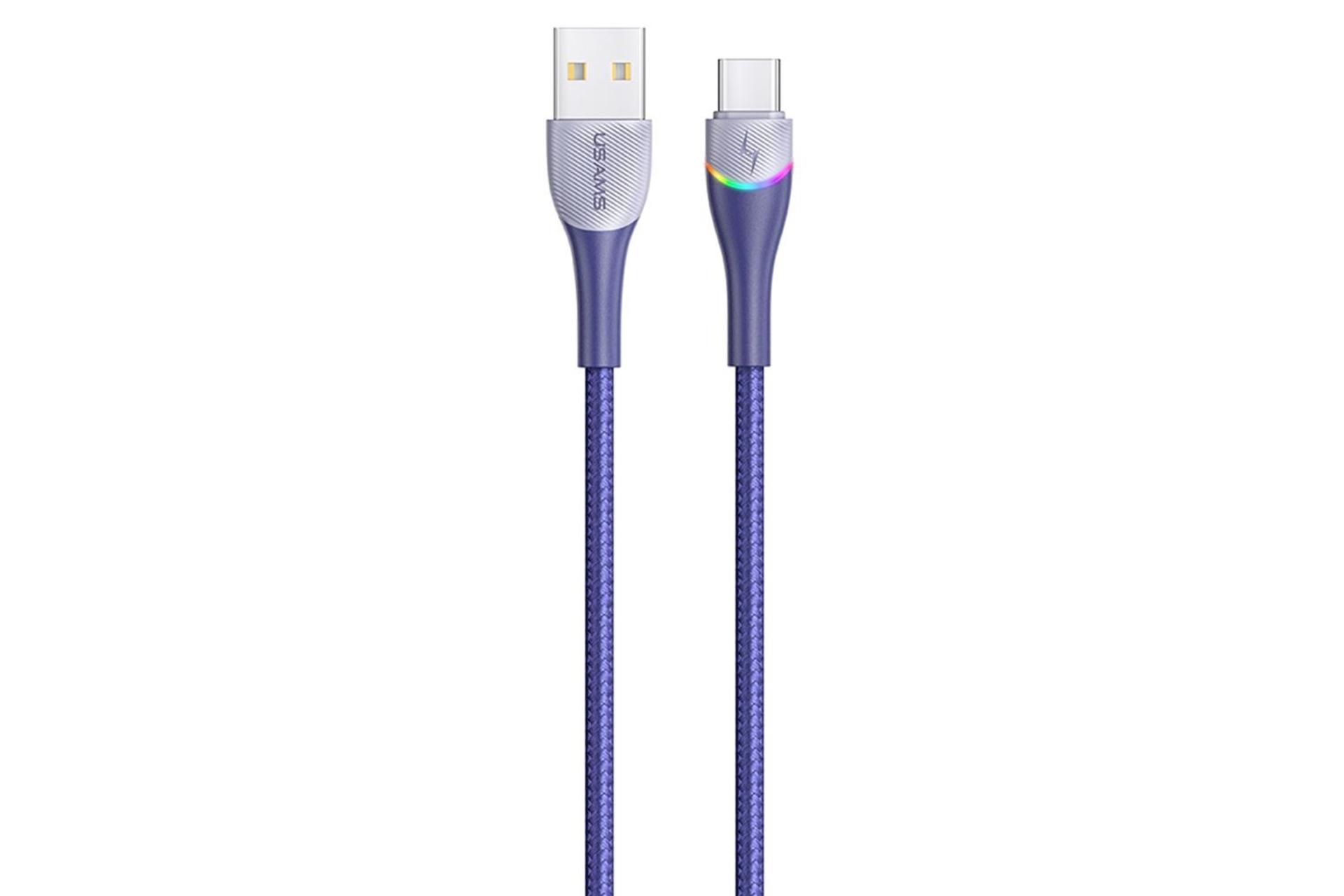 کابل شارژ USB یوسمز USB به Type-C مدل US-SJ542 U77 با طول 1.2 متر آبی