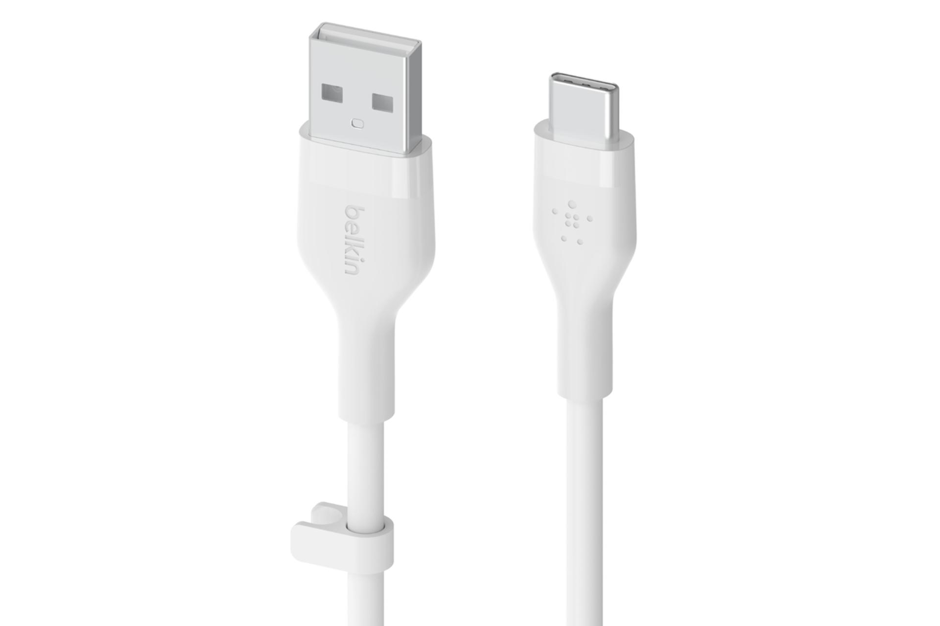 کابل شارژ USB بلکین USB به Type-C مدل BoostCharge Flex CAB008 با طول 1 متر سفید