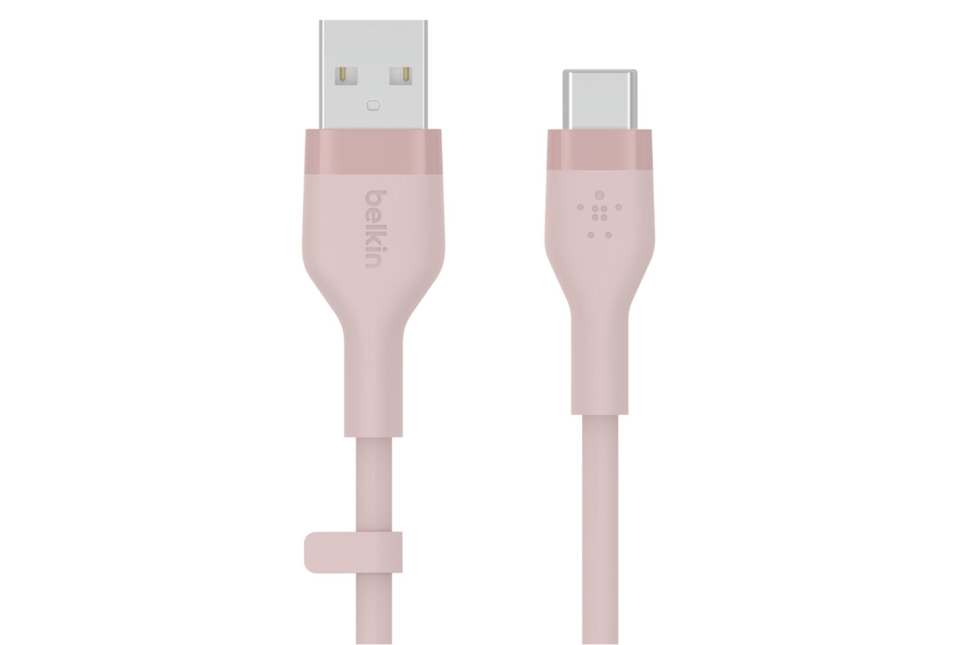 کابل شارژ USB بلکین USB به Type-C مدل BoostCharge Flex CAB008 با طول 1 متر صورتی