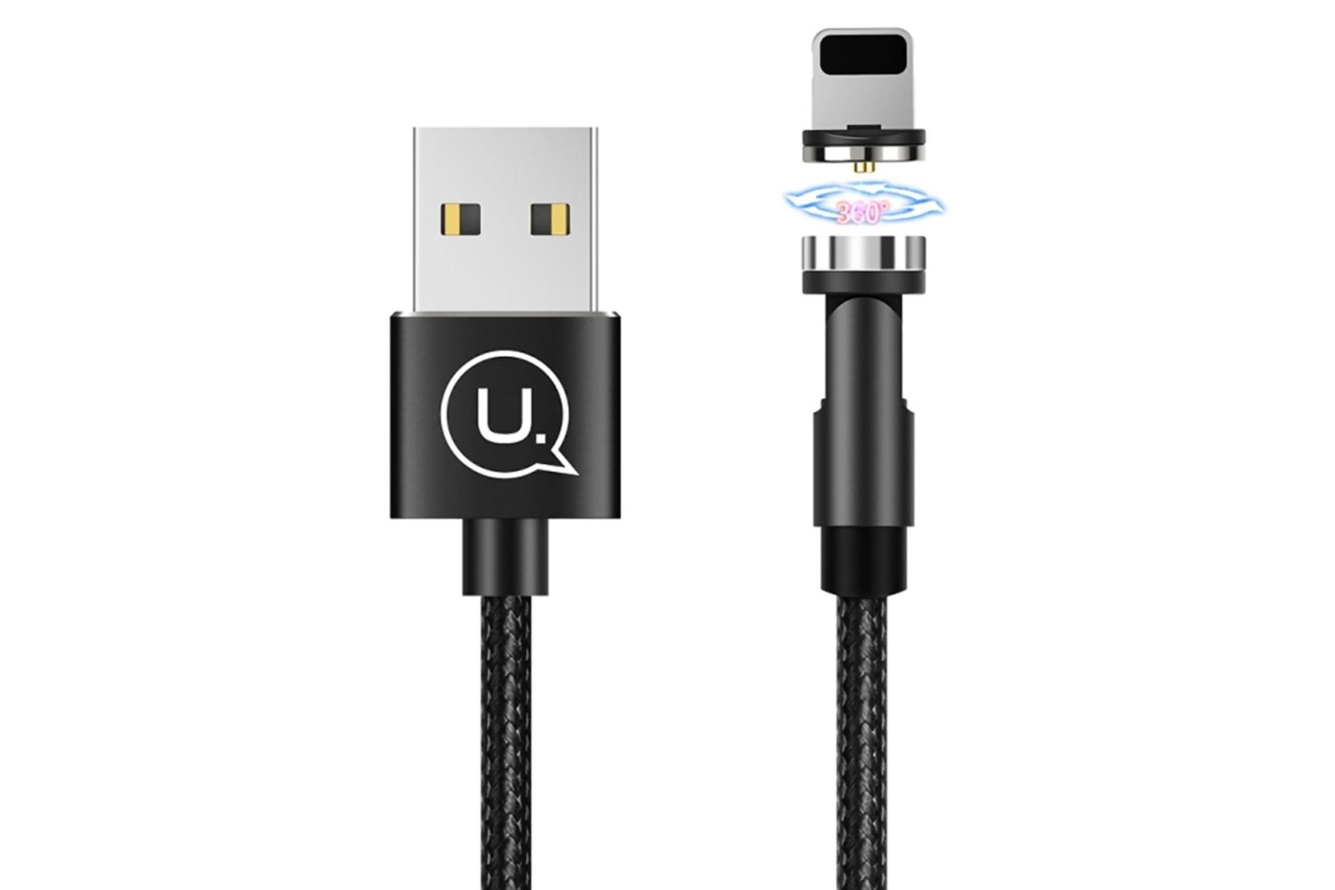 کابل شارژ USB یوسمز USB به Lightning مدل Magnetic U59 با طول 1 متر مشکی