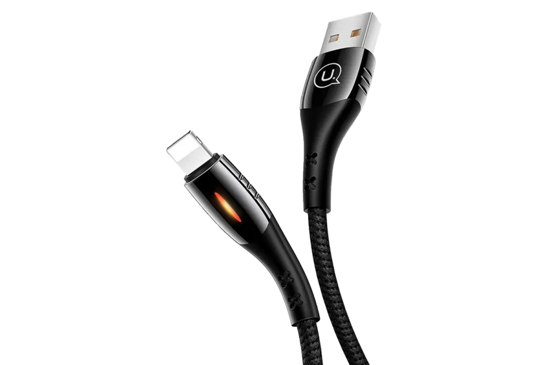 کابل شارژ USB یوسمز USB به Lightning مدل U-Tone Smart Power Off با طول 1.2 متر مشکی