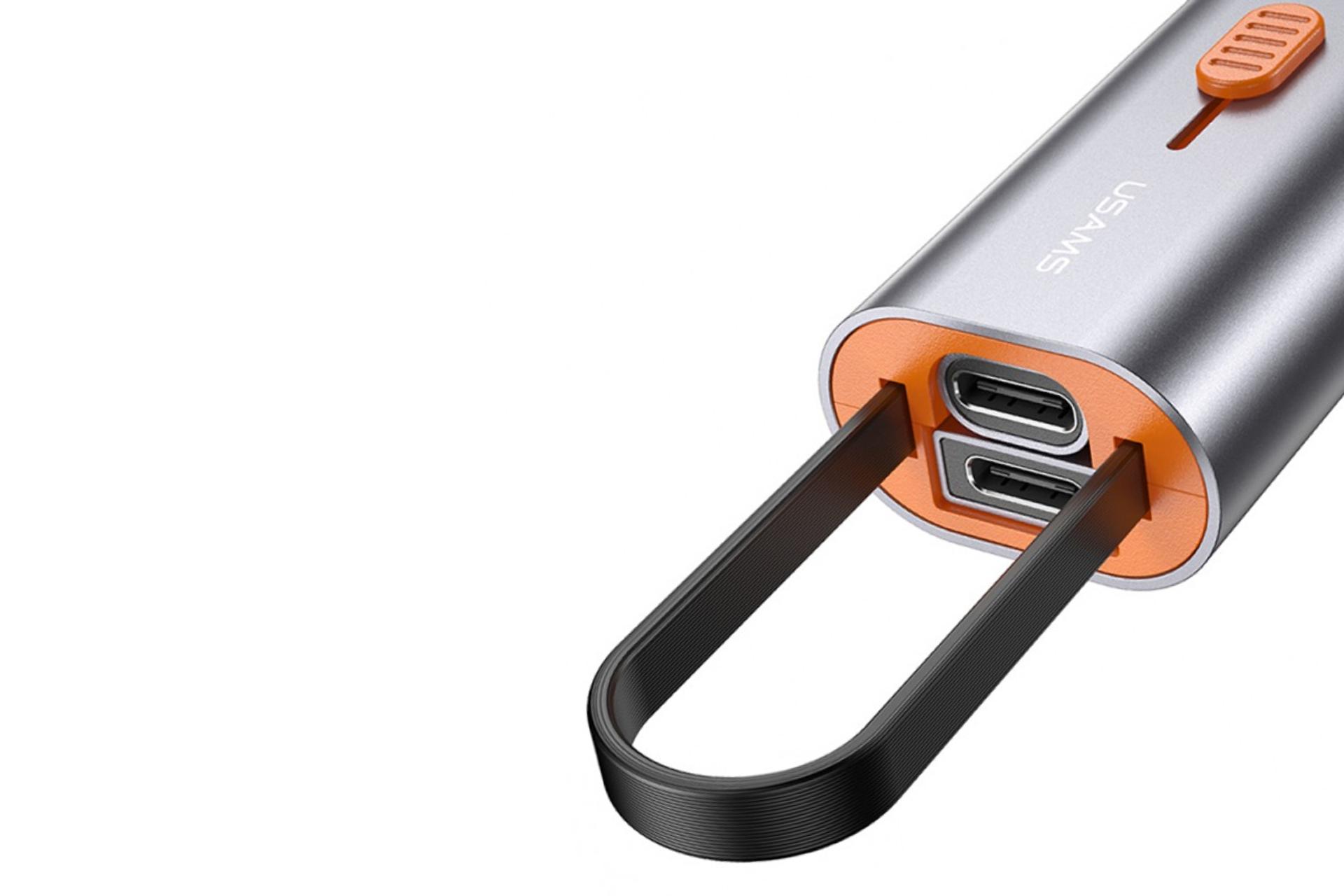 کابل شارژ USB یوسمز Type-C به Type-C+USB+Lightning مدل 4in1 Multifunctional با طول 0.3 متر