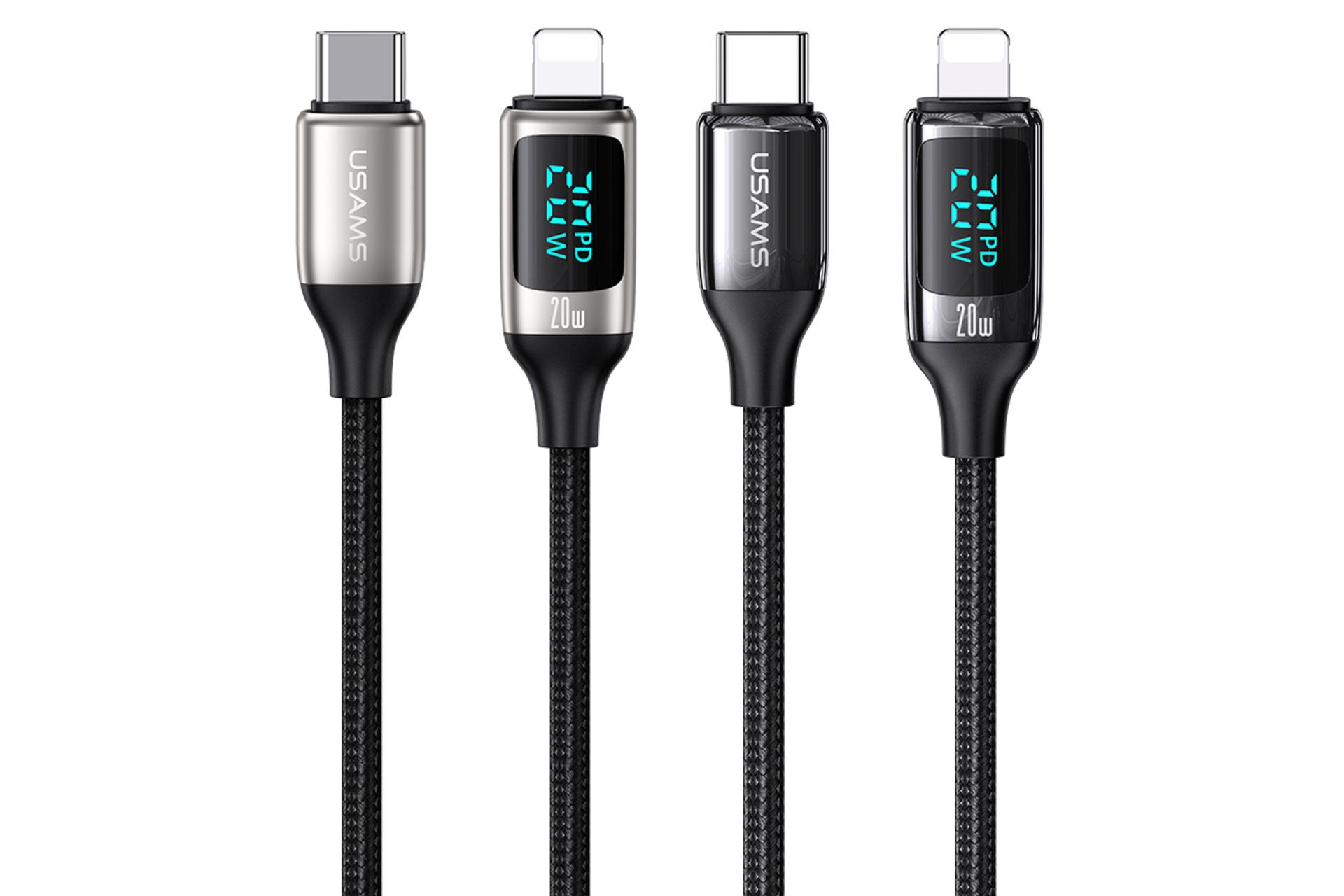 رنگ بندی کابل شارژ USB یوسمز Type-C به Lightning مدل U78 20w با طول 1.2 متر