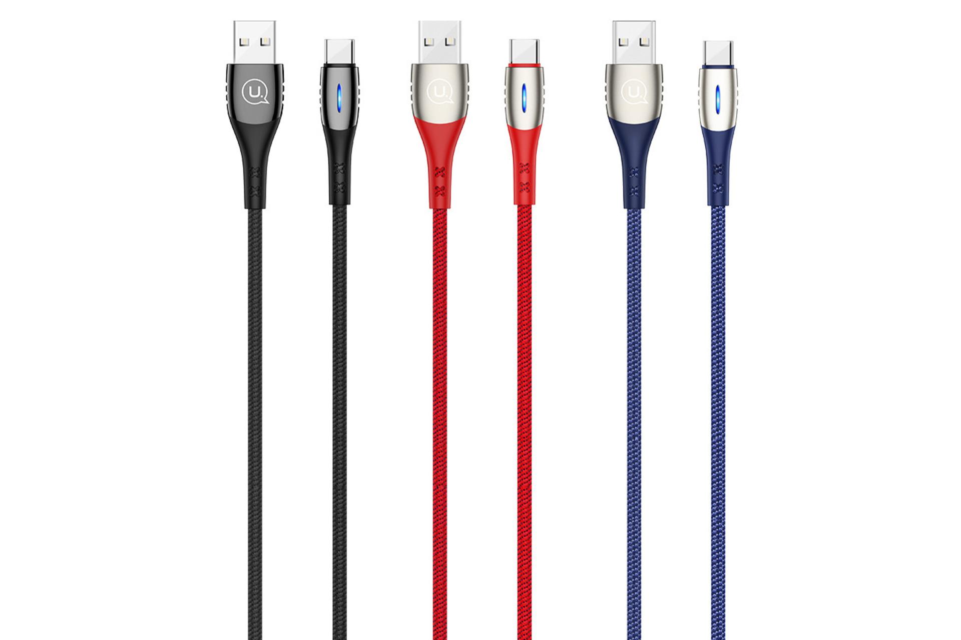 رنگ بندی کابل شارژ USB یوسمز USB به Type-C مدل U-Tone Smart Power Off با طول 1.2 متر