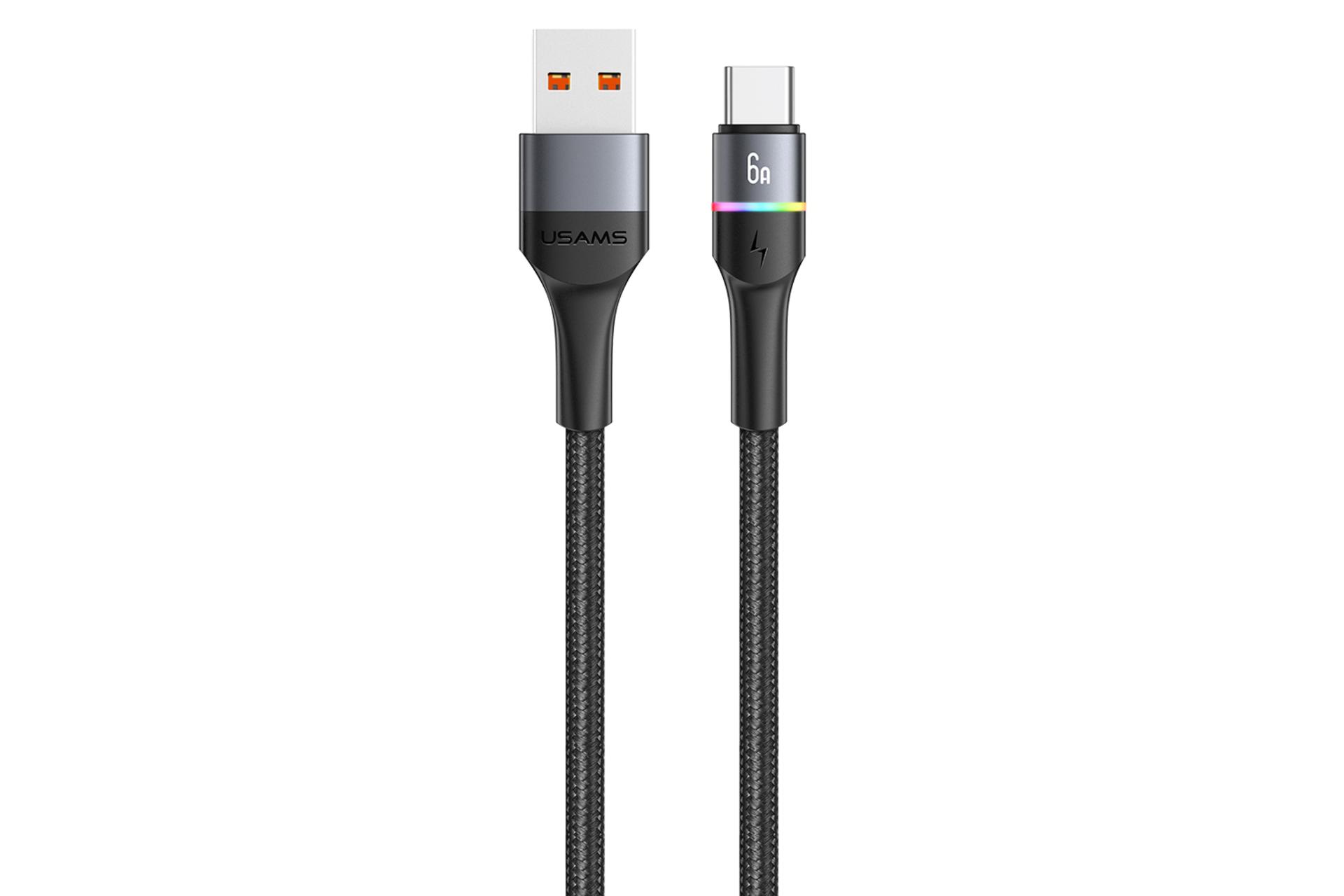 کابل شارژ USB یوسمز Type-A به Type-C مدل US-SJ536 U76 با طول 1.2 متر مشکی