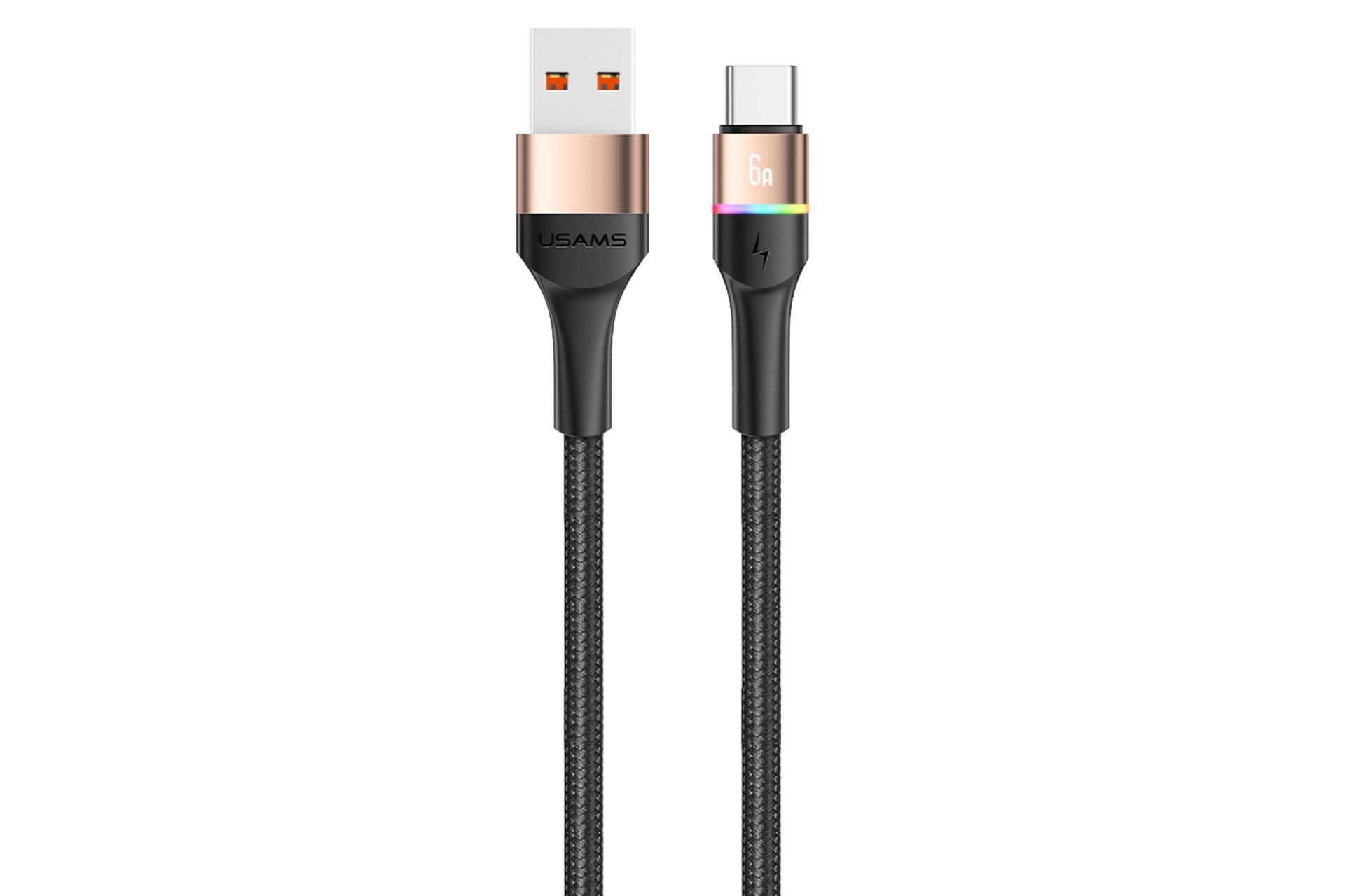 کابل شارژ USB یوسمز Type-A به Type-C مدل US-SJ536 U76 با طول 1.2 متر طلایی