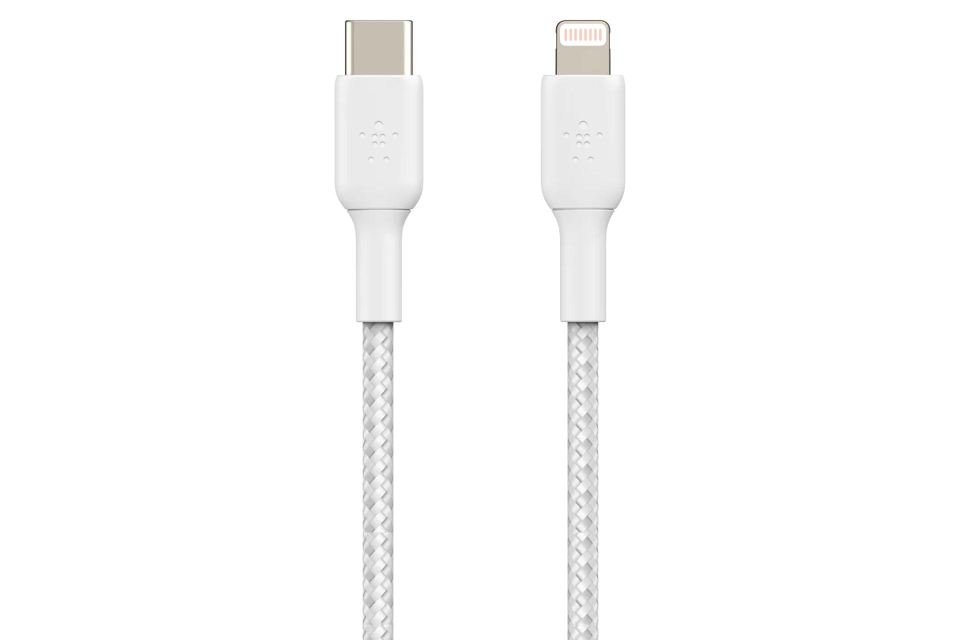 کانکتور کابل شارژ USB بلکین Type-C به Lightning مدل BoostCharge Braided CAA004 با طول 1 متر