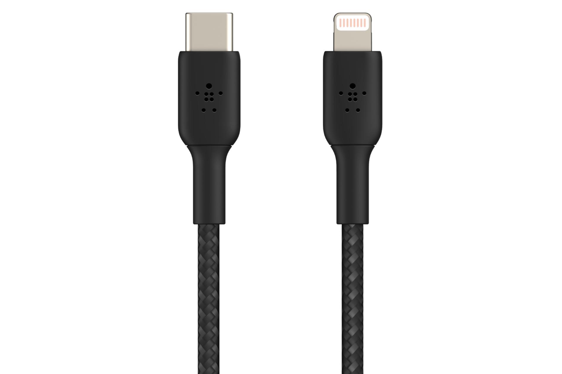 کابل شارژ USB بلکین Type-C به Lightning مدل BoostCharge Braided CAA004 با طول 2 متر مشکی