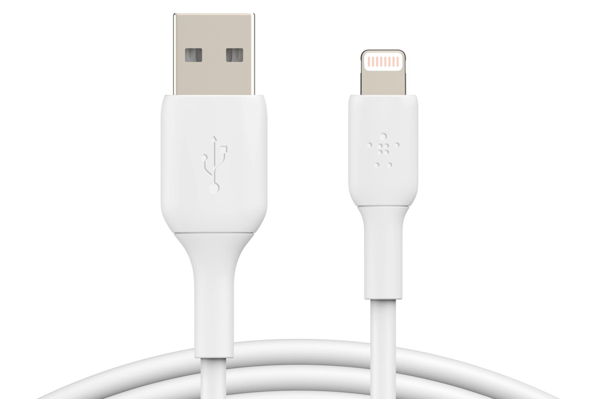 کابل شارژ USB بلکین USB به Lightning مدل BoostCharge CAA001 با طول 1 متر سفید