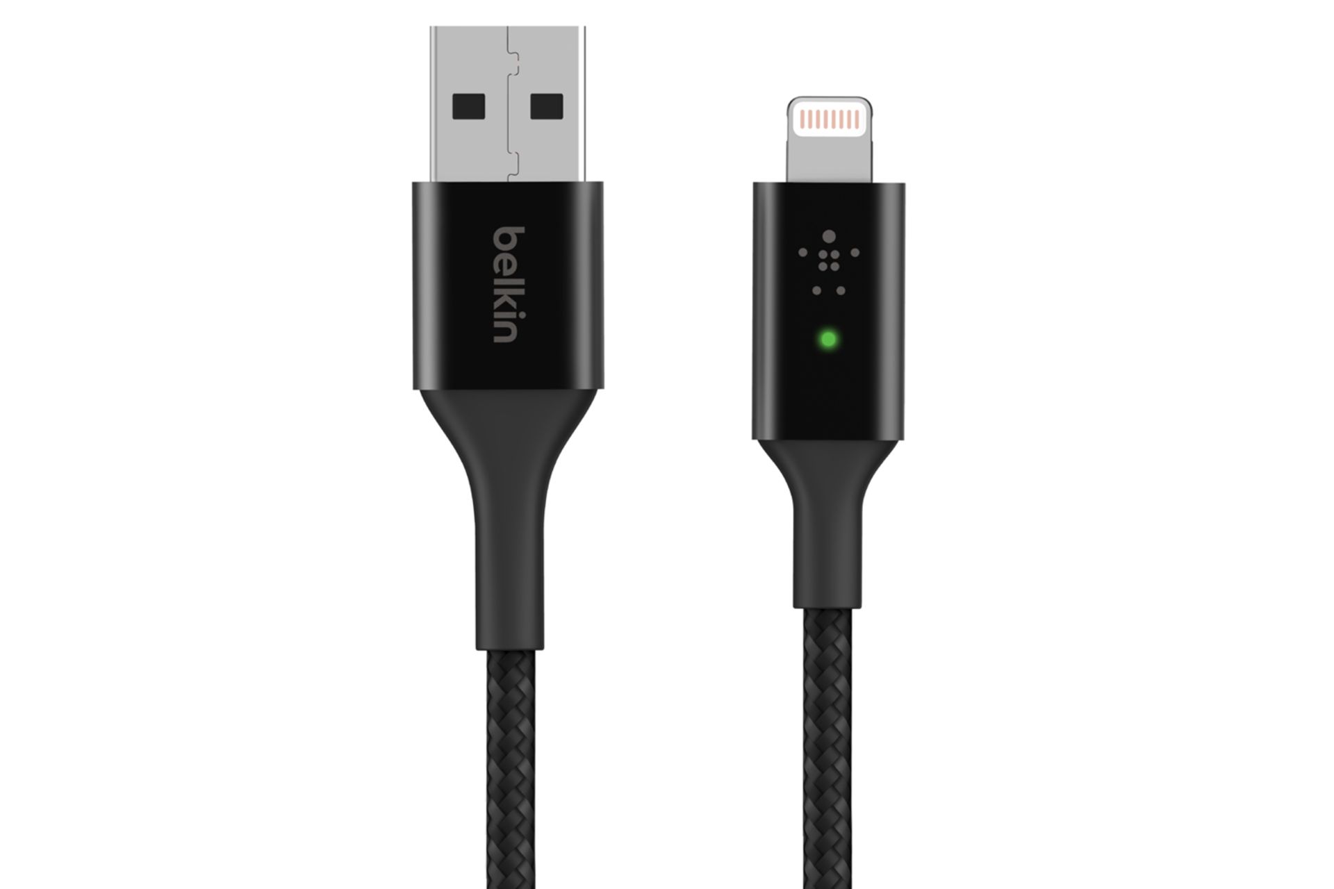 کابل شارژ USB بلکین USB به Lightning مدل BoostCharge Smart LED CAA007 با طول 1.2 متر مشکی