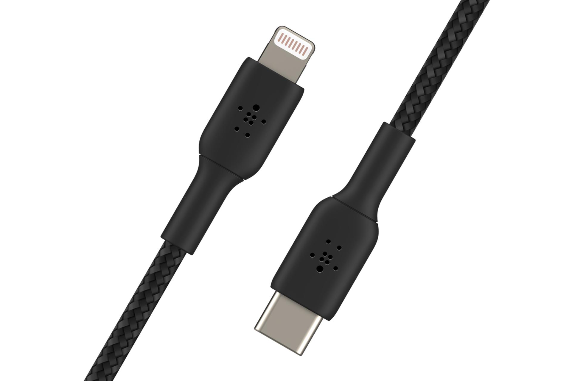 کانکتور کابل شارژ USB بلکین Type-C به Lightning مدل BoostCharge Braided CAA004 با طول 2 متر