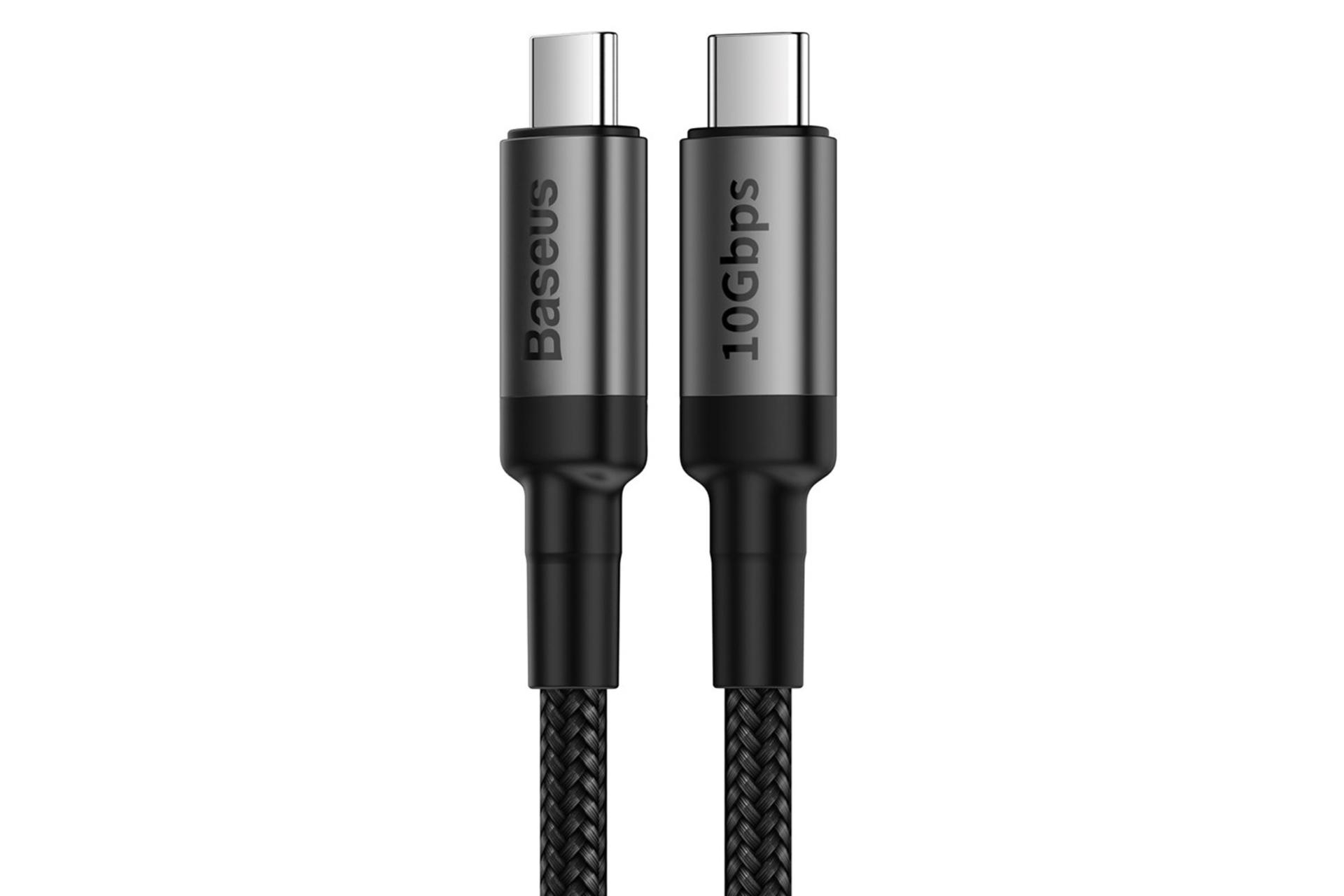 طراحی کابل شارژ USB باسئوس Type-C به Type-C مدل Cafule 10Gbps با طول 2 متر