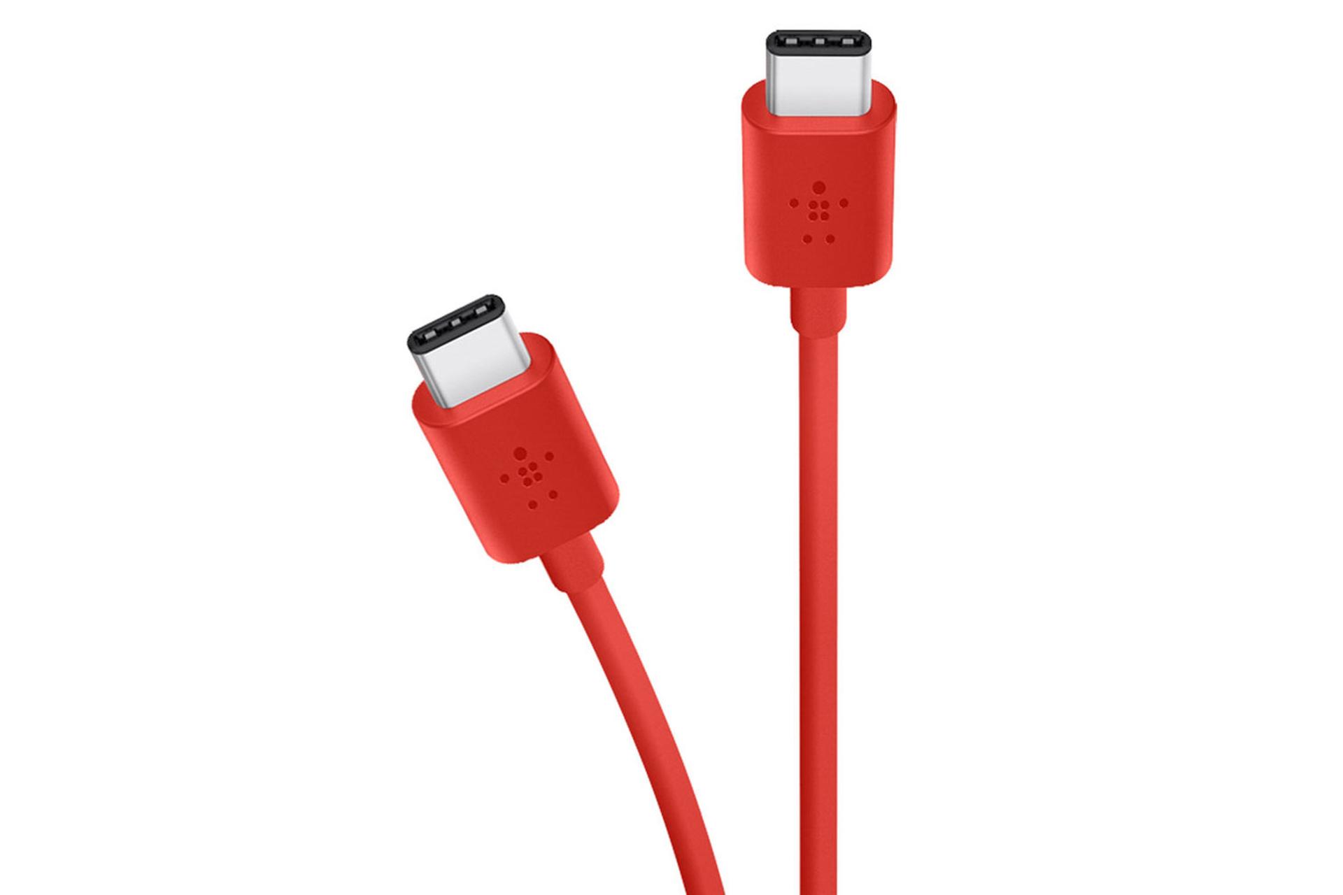 کابل شارژ USB بلکین Type-C به Type-C مدل MIXIT F2CU043 با طول 1.8 متر قرمز