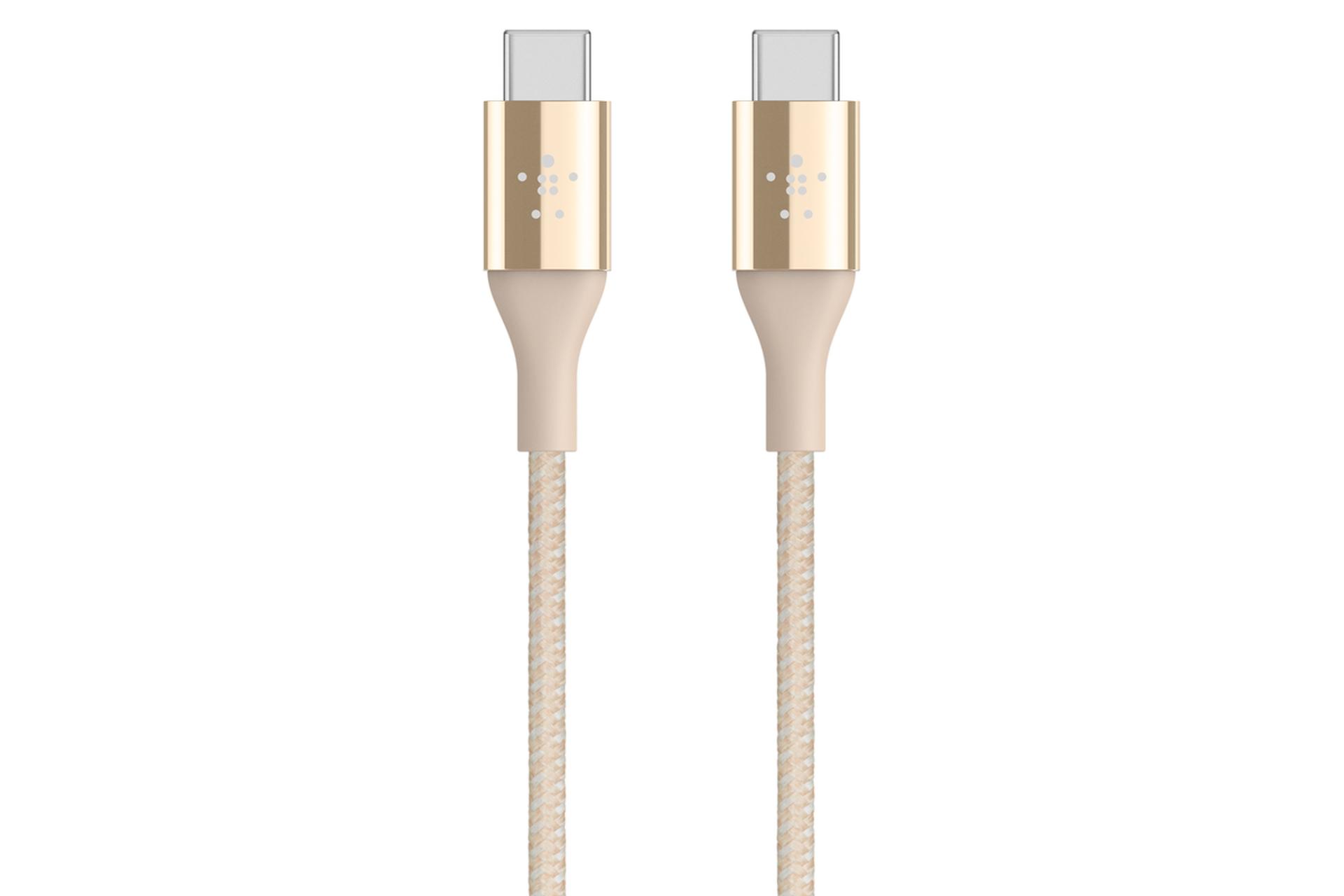 کابل شارژ USB بلکین Type-C به Type-C مدل MIXIT DuraTek F2CU050 با طول 1.2 متر طلایی