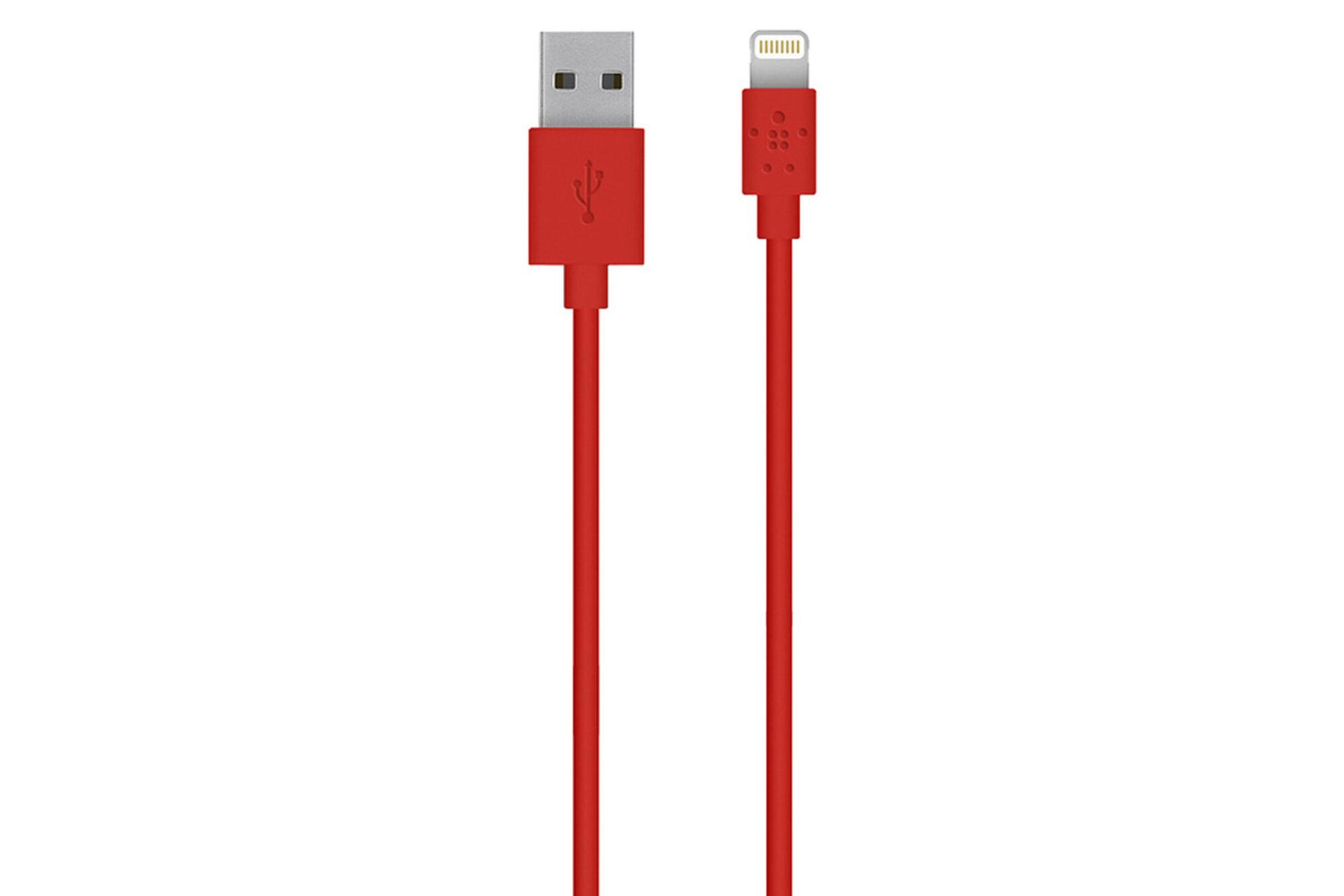 کابل شارژ USB بلکین USB به Lightning مدل MIXIT F8J023 با طول 2 متر قرمز