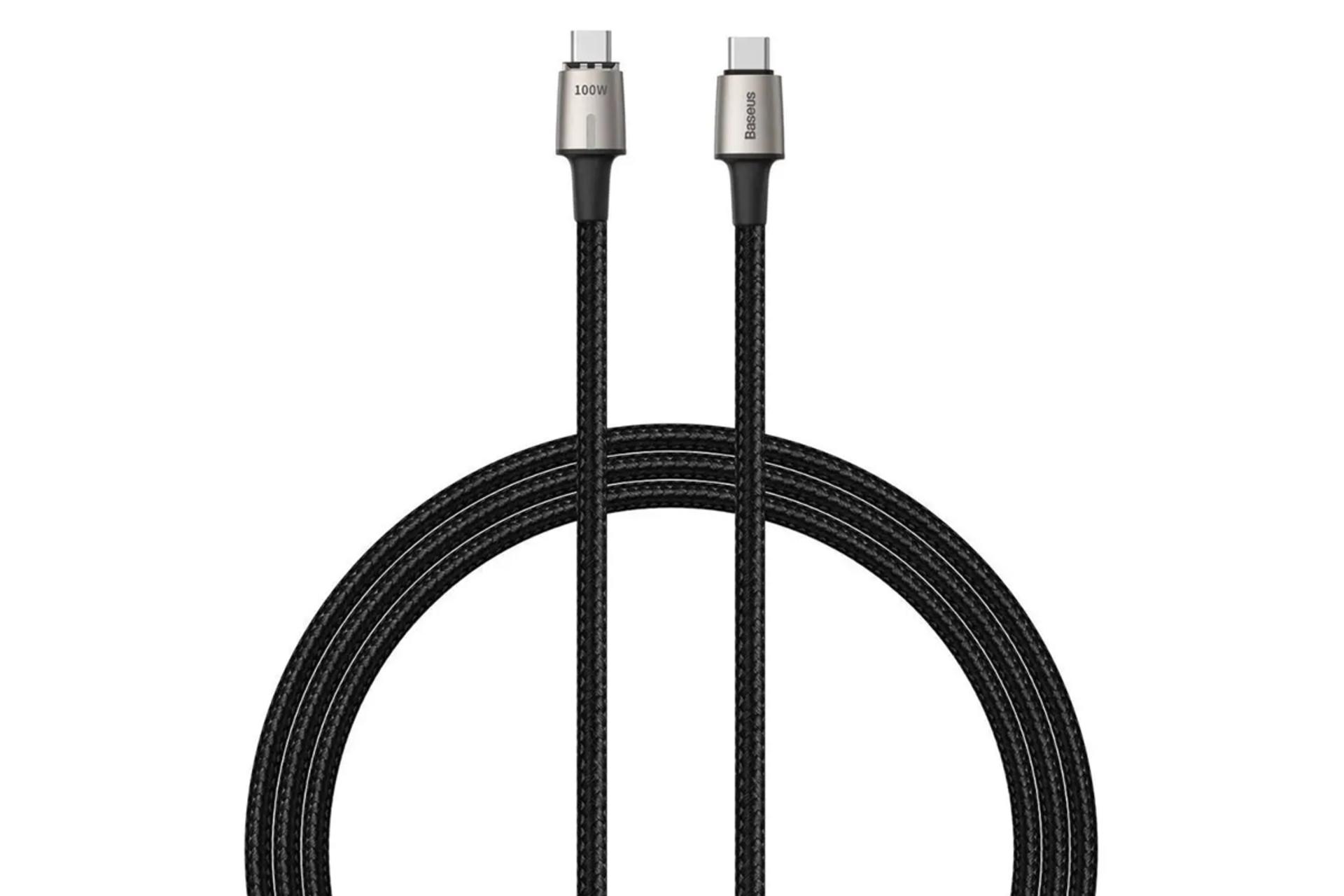 طول کابل شارژ USB باسئوس Type-C به Type-C مدل Zinc Magnetic 100w با طول 1.2 متر