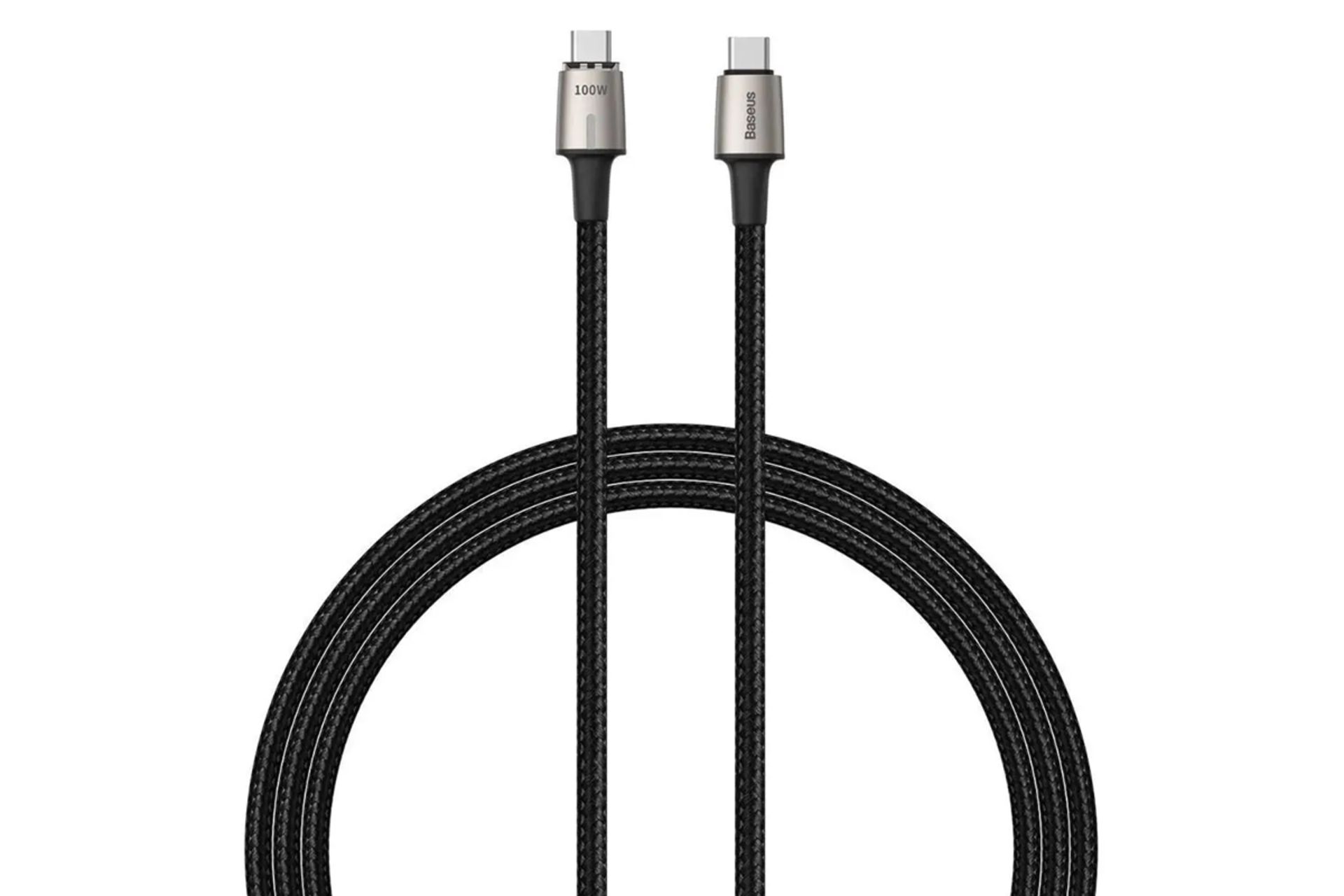 طول کابل شارژ USB باسئوس Type-C به Type-C مدل Zinc Magnetic 100w با طول 1.2 متر