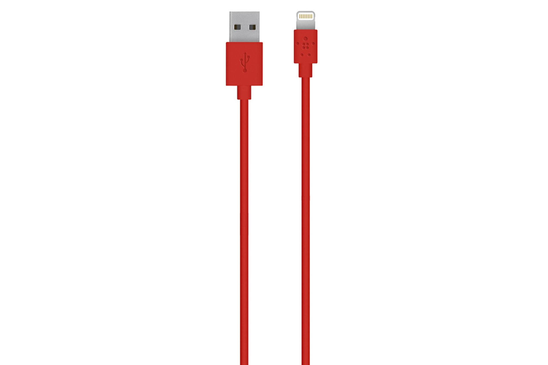 کابل شارژ USB بلکین USB به Lightning مدل MIXIT F8J023 با طول 1.2 متر قرمز