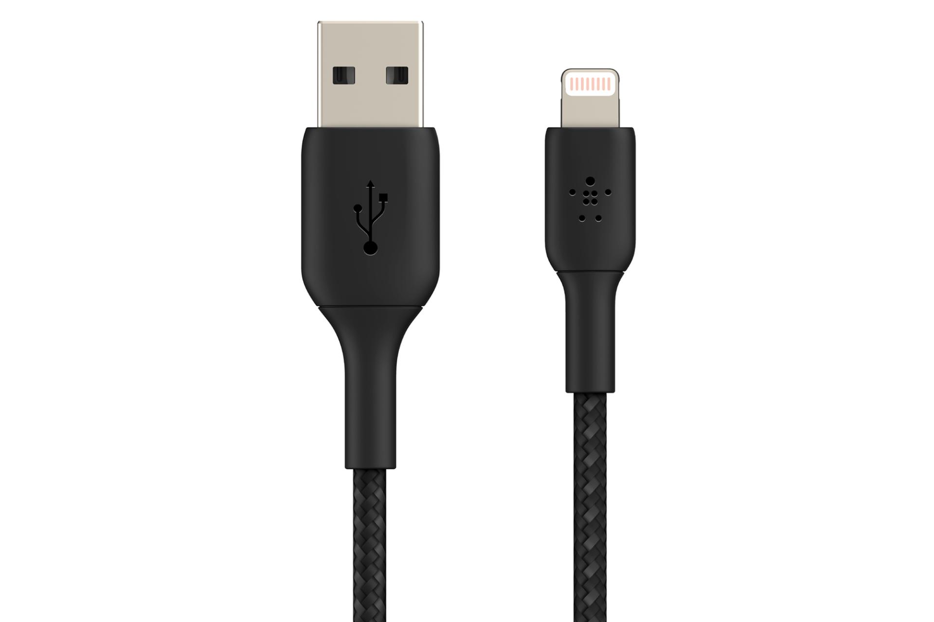 کابل شارژ USB بلکین USB به Lightning مدل BoostCharge Braided CAA002 با طول 1 متر مشکی