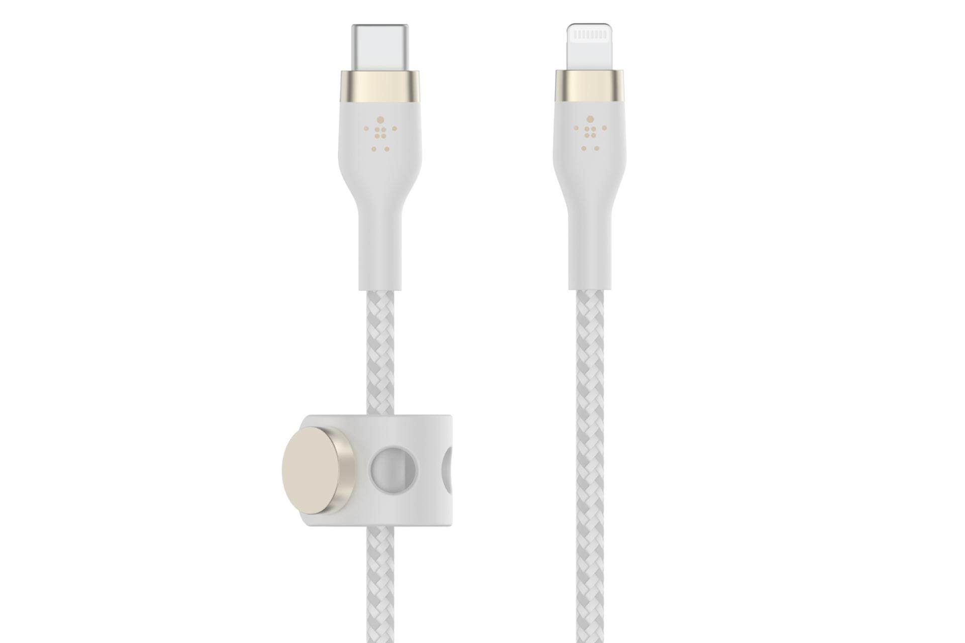 کابل شارژ USB بلکین Type-C به Lightning مدل BoostCharge Pro Flex CAA011 با طول 1 متر سفید