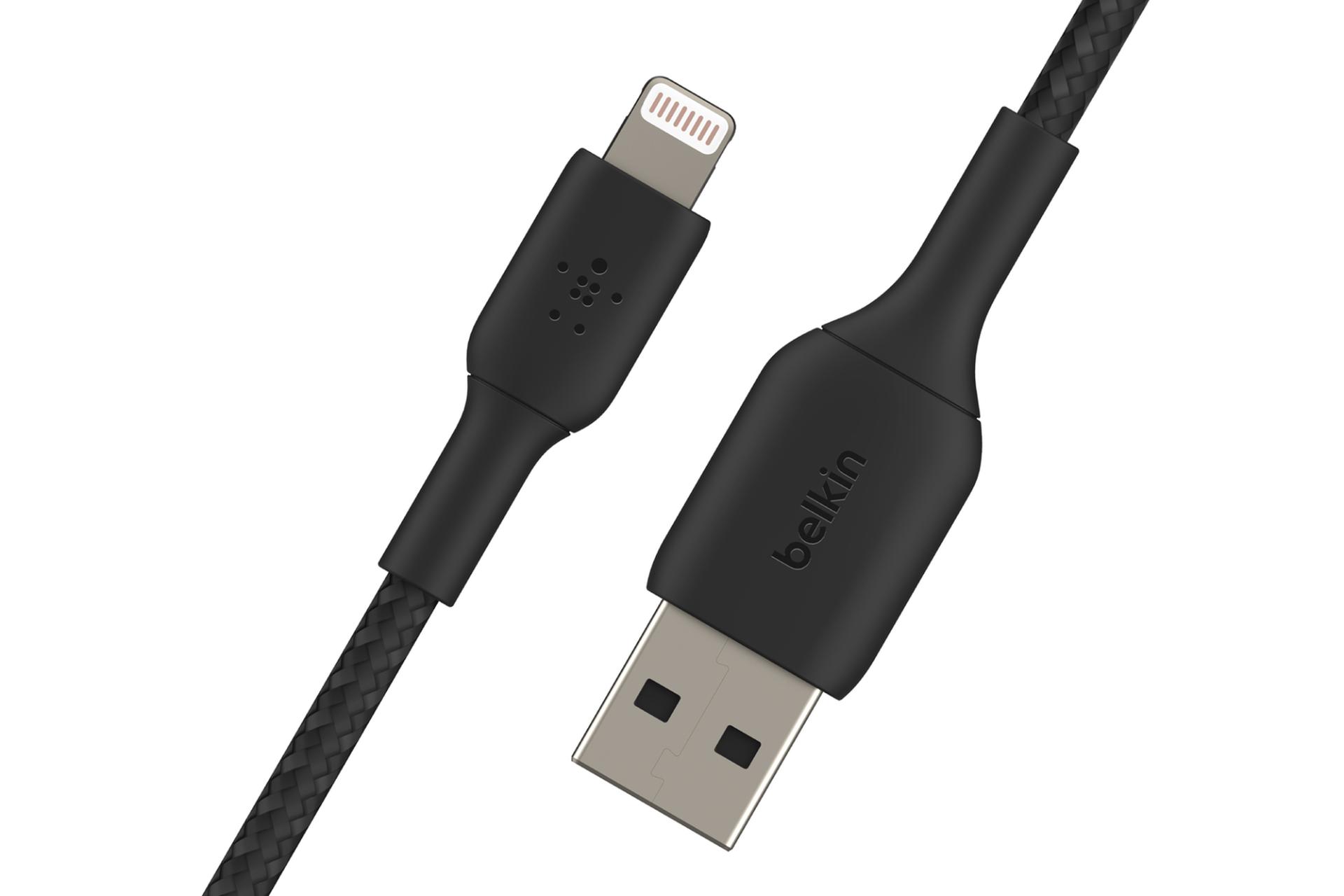 کانکتور کابل شارژ USB بلکین USB به Lightning مدل BoostCharge Braided CAA002 با طول 2 متر